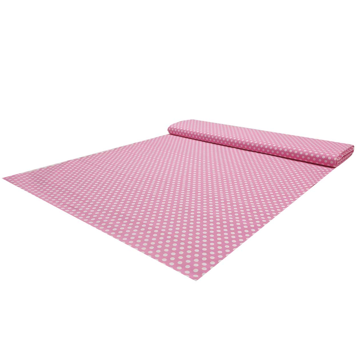 Tessuto Cotone Rosa a Pois Grandi Image