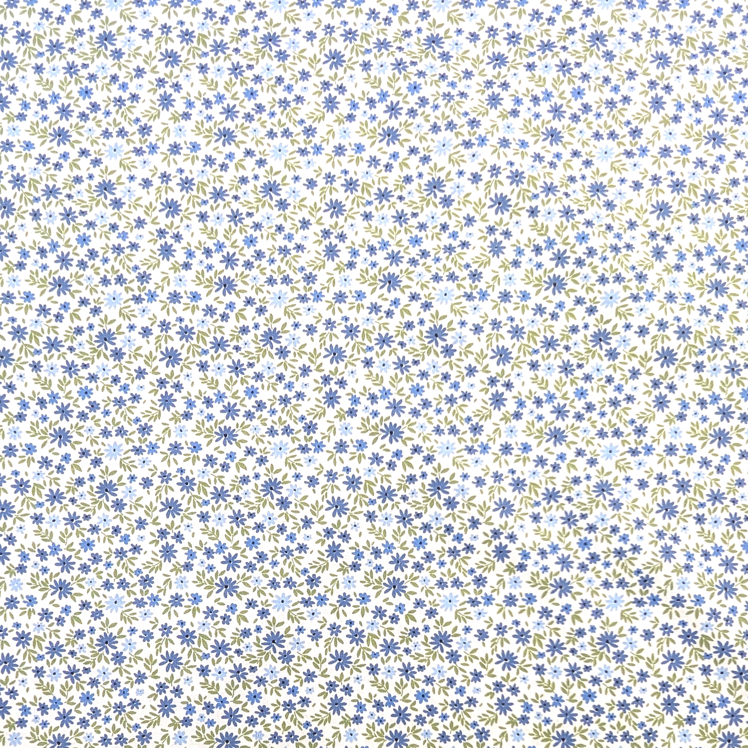 Popeline Cotone Fiorellini Azzurro e Blu Image