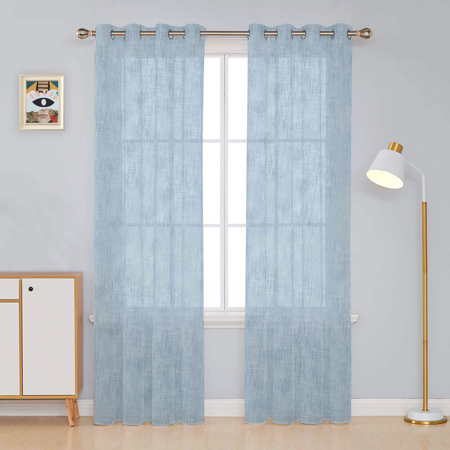 Tenda Confezionata Effetto Lurex Azzurro