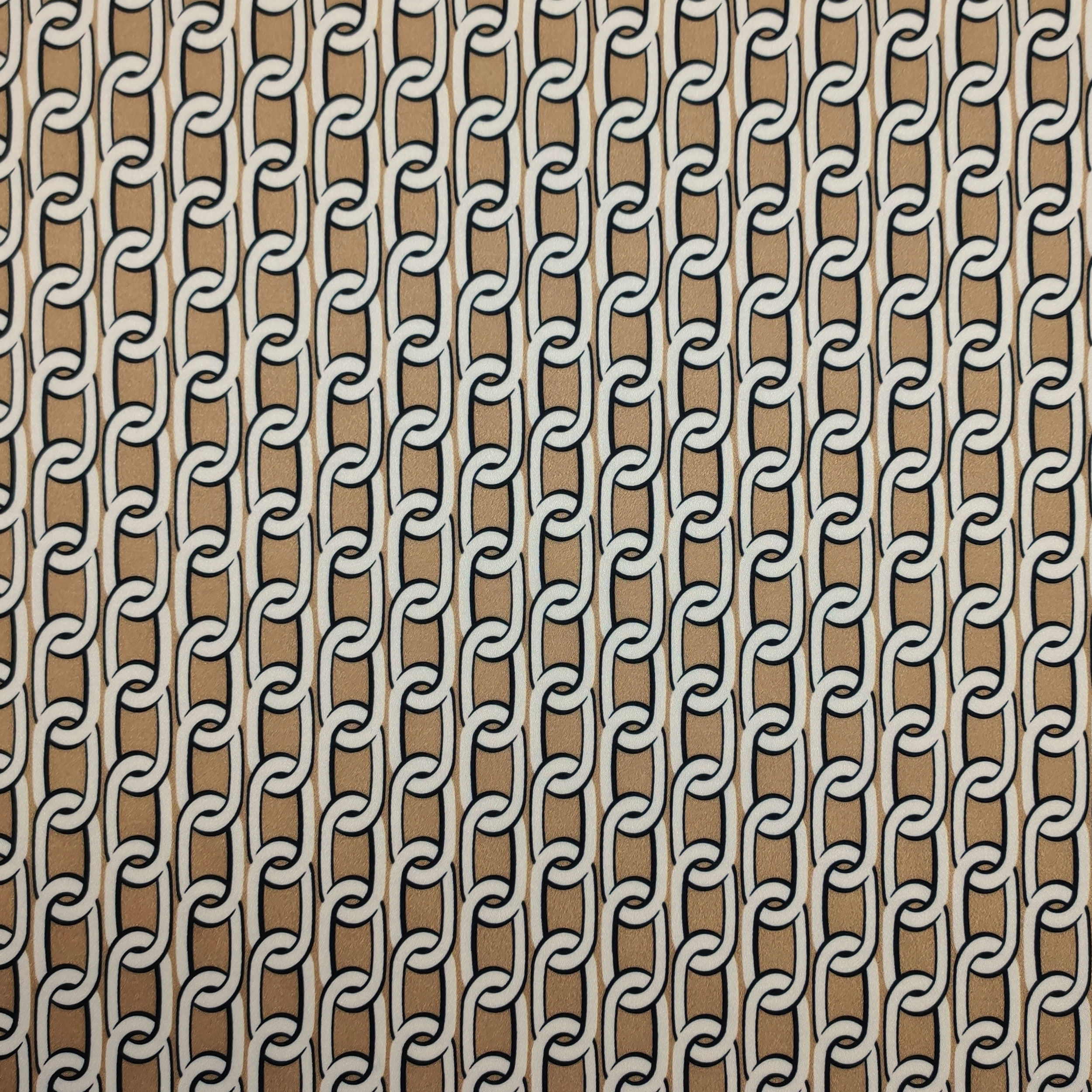 Raso Setato Alta Moda Catene Piccole Sfondo Beige