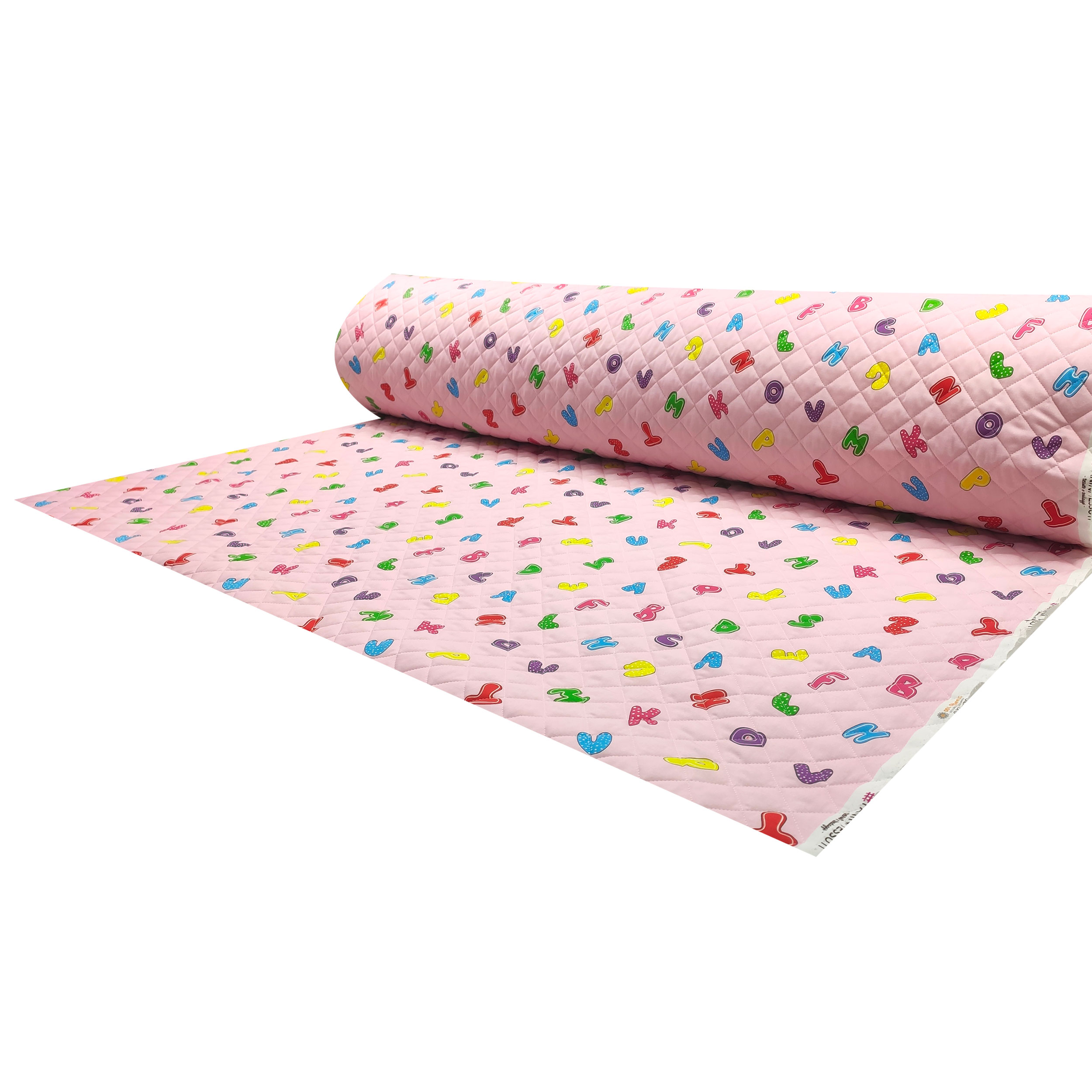 Tessuto Trapuntato Alfabeto Sfondo Rosa