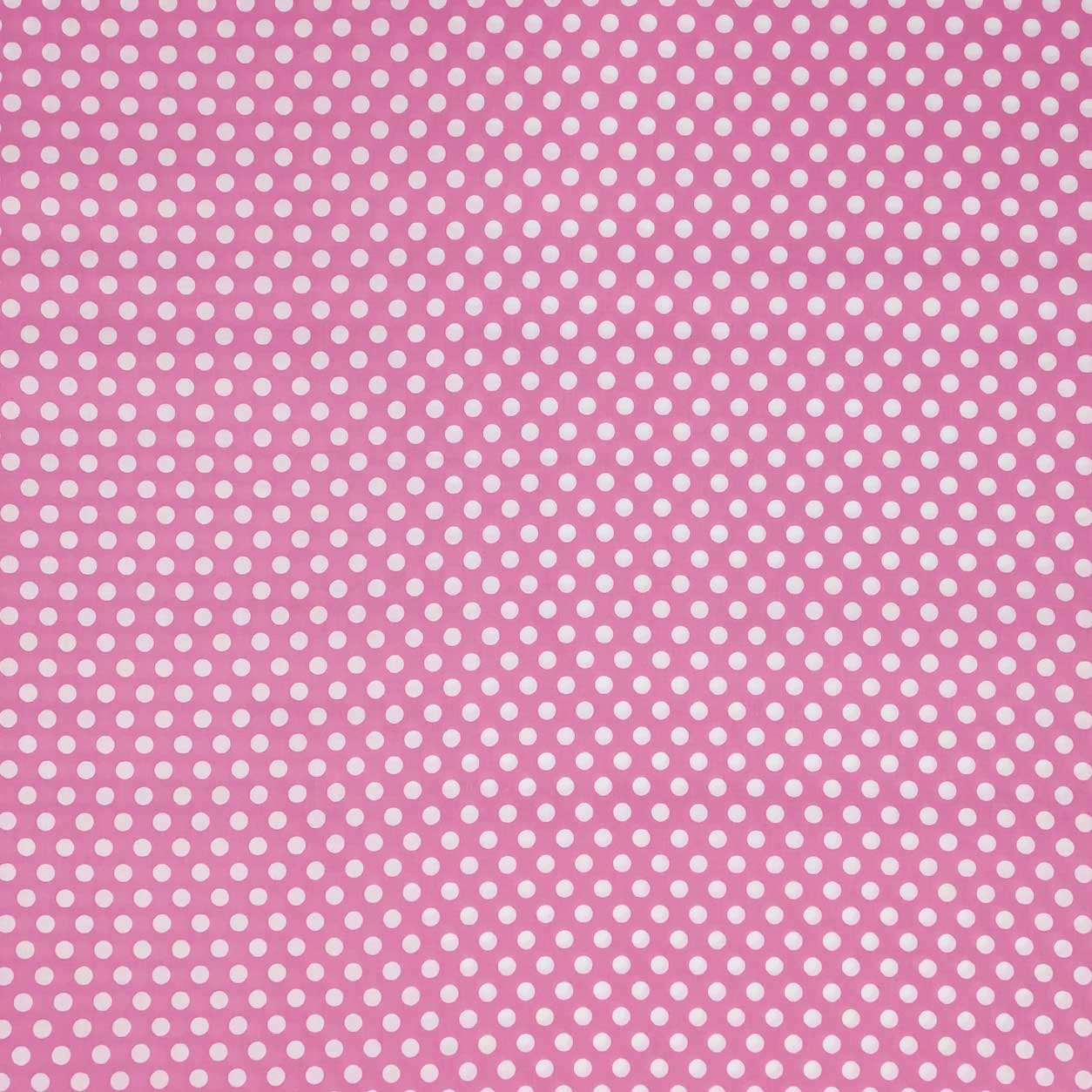 Ritaglio Tessuto Cotone Rosa a Pois Grandi 115x140 cm Image