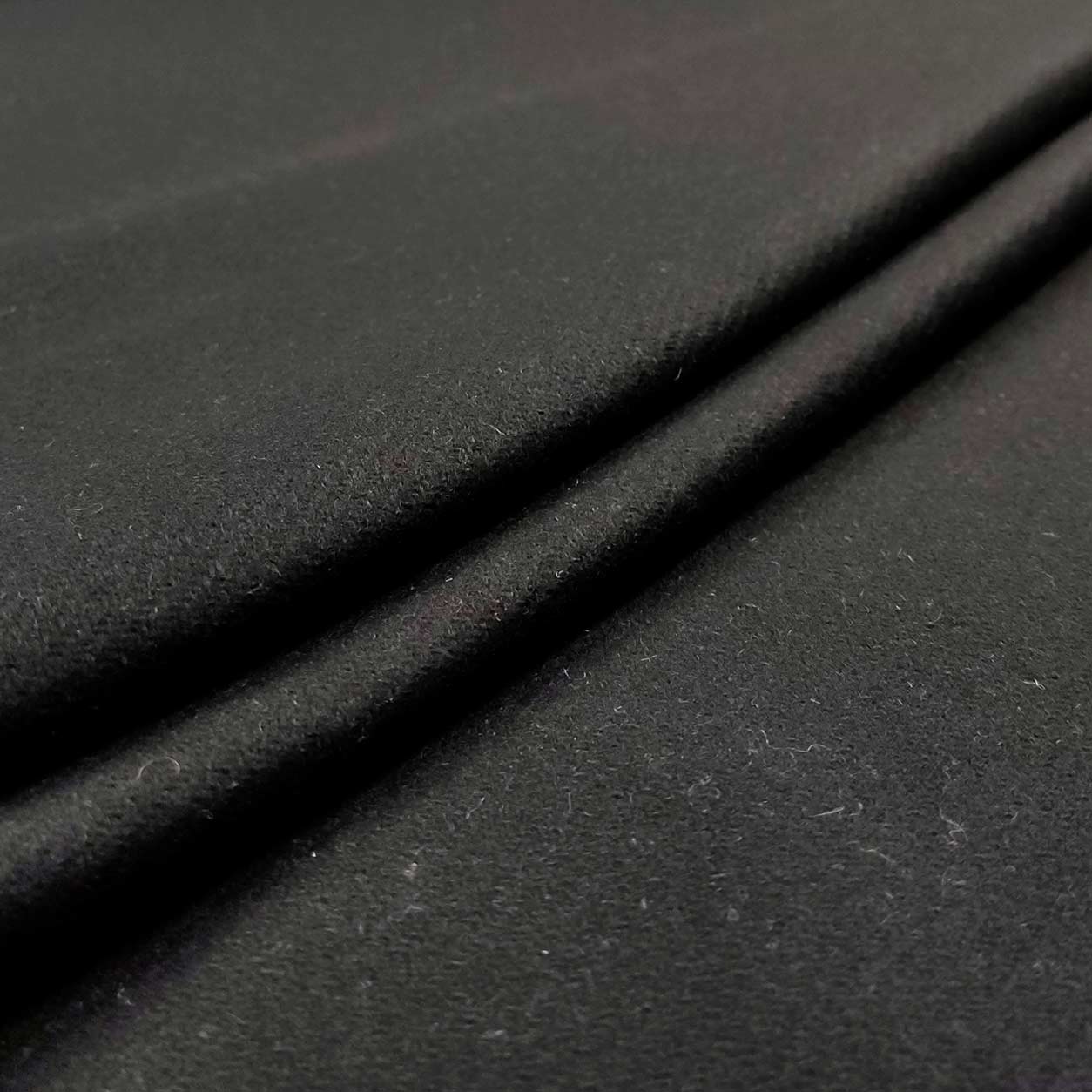 Tessuto per Cappotto Tinta Unita Nero 