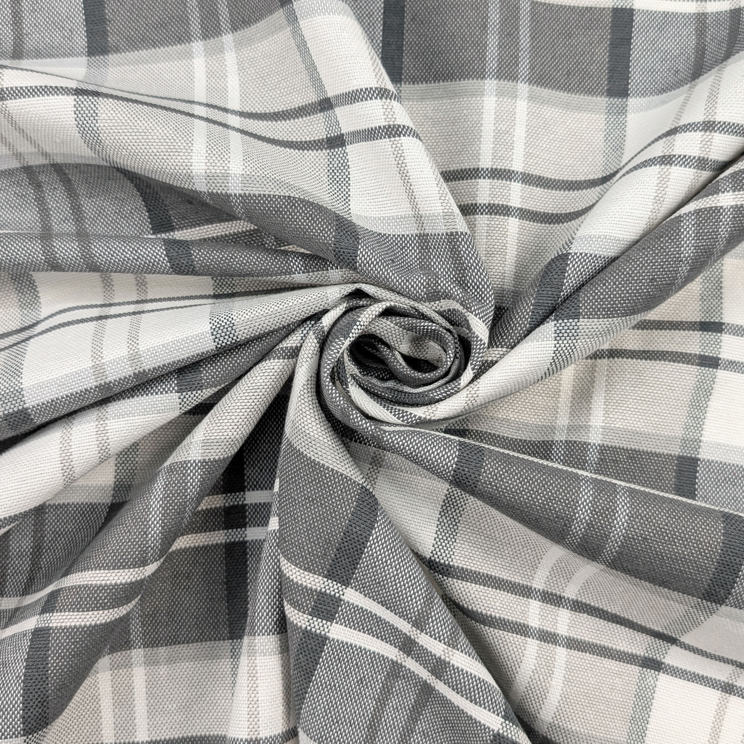 Tessuto Tinto In Filo Tartan Grigio Image