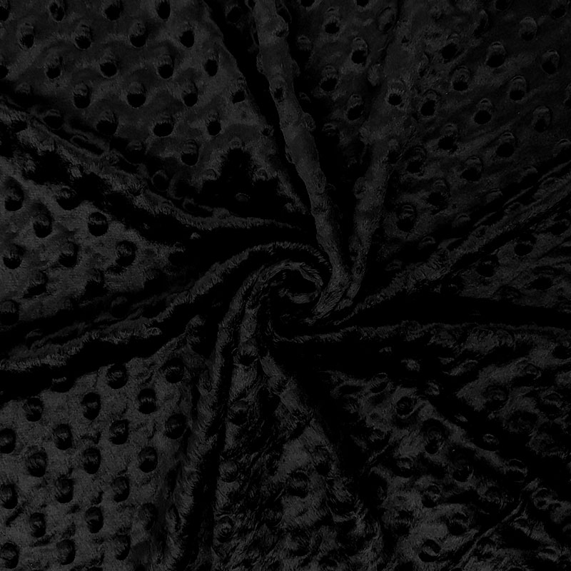 Ritaglio Minky Dots Peluche Nero 50 x 150 cm