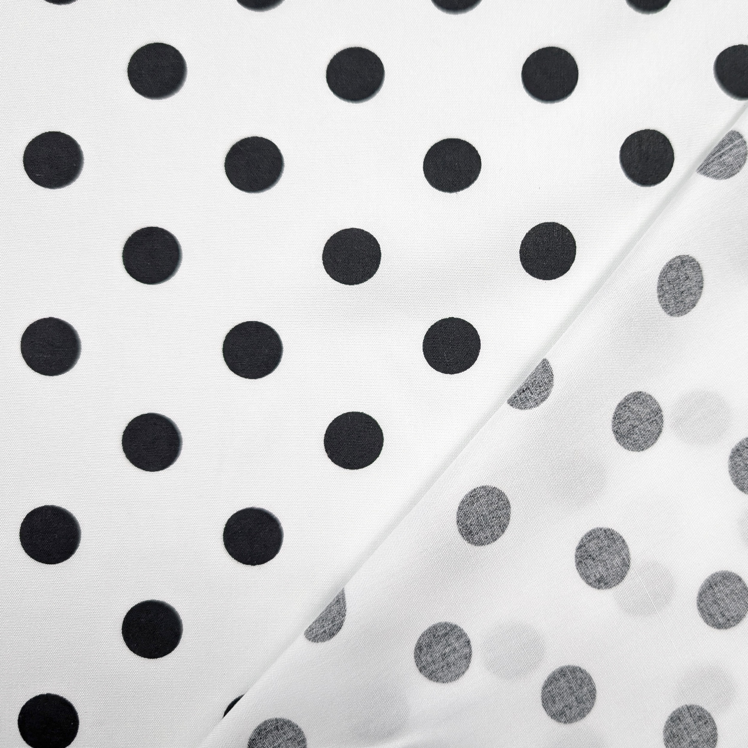 Viscosa Pois Neri Sfondo Bianco Image