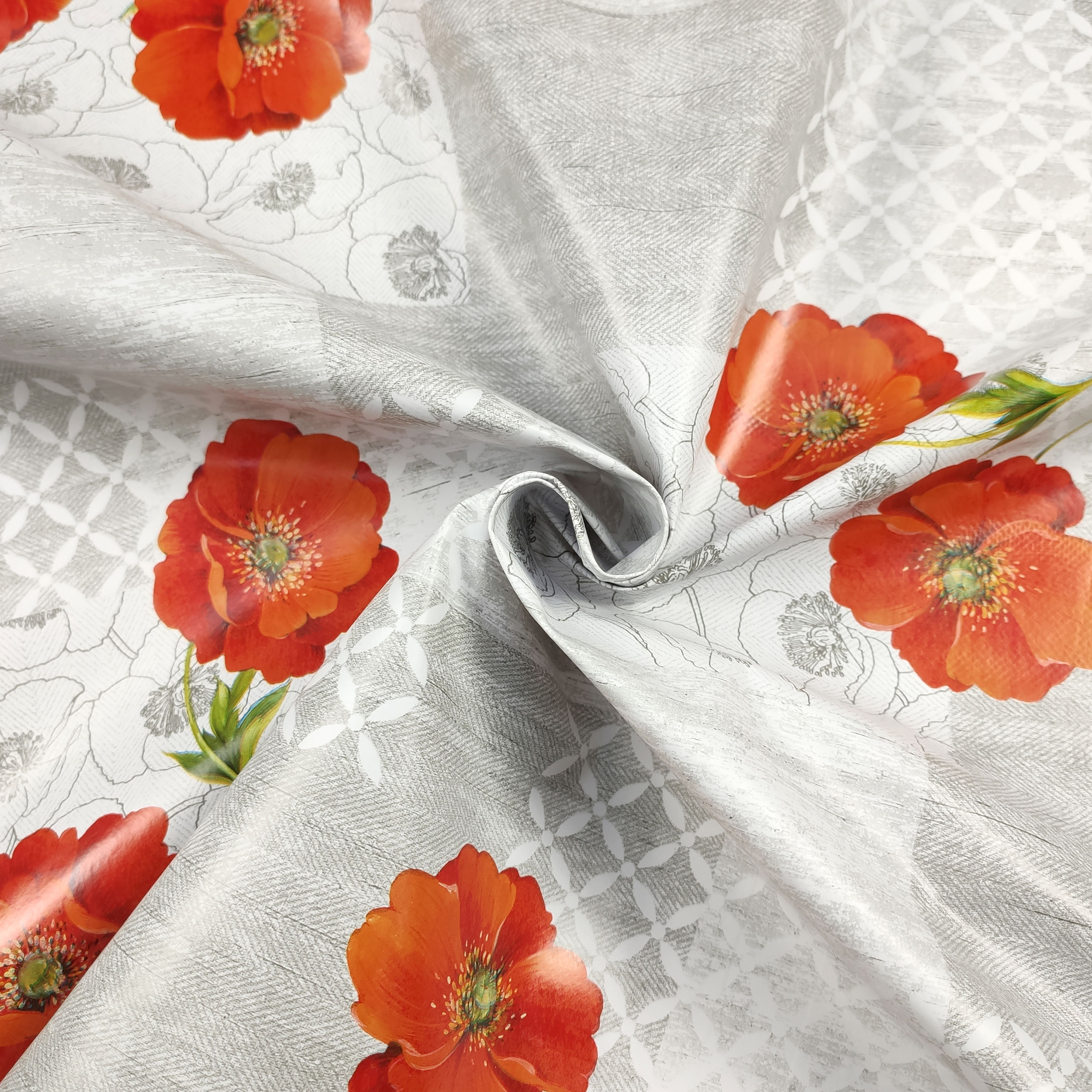 Tessuto per Tovaglia Cerata Papaveri Patchwork