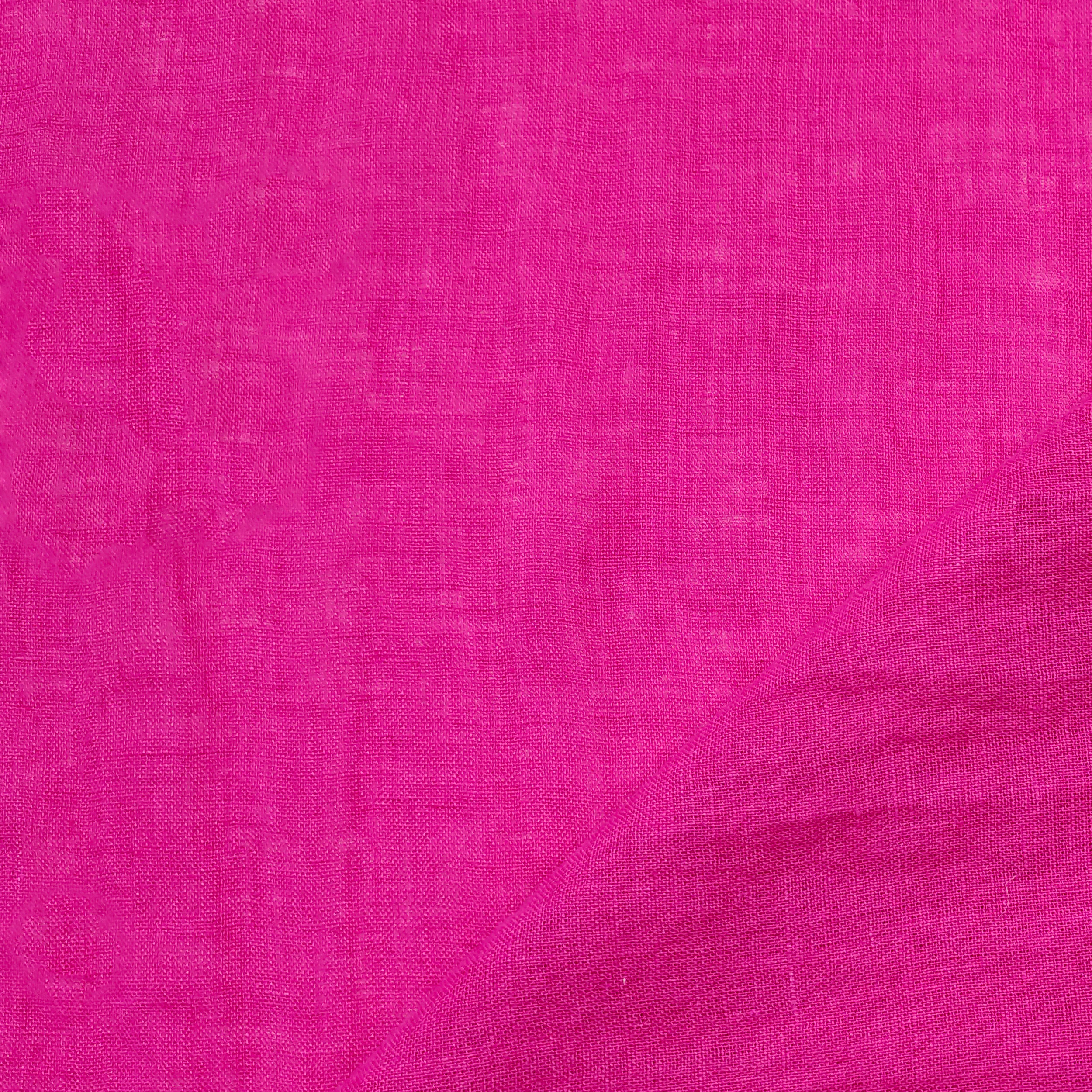 Tessuto Lino in Tinta Unita Fuxia
