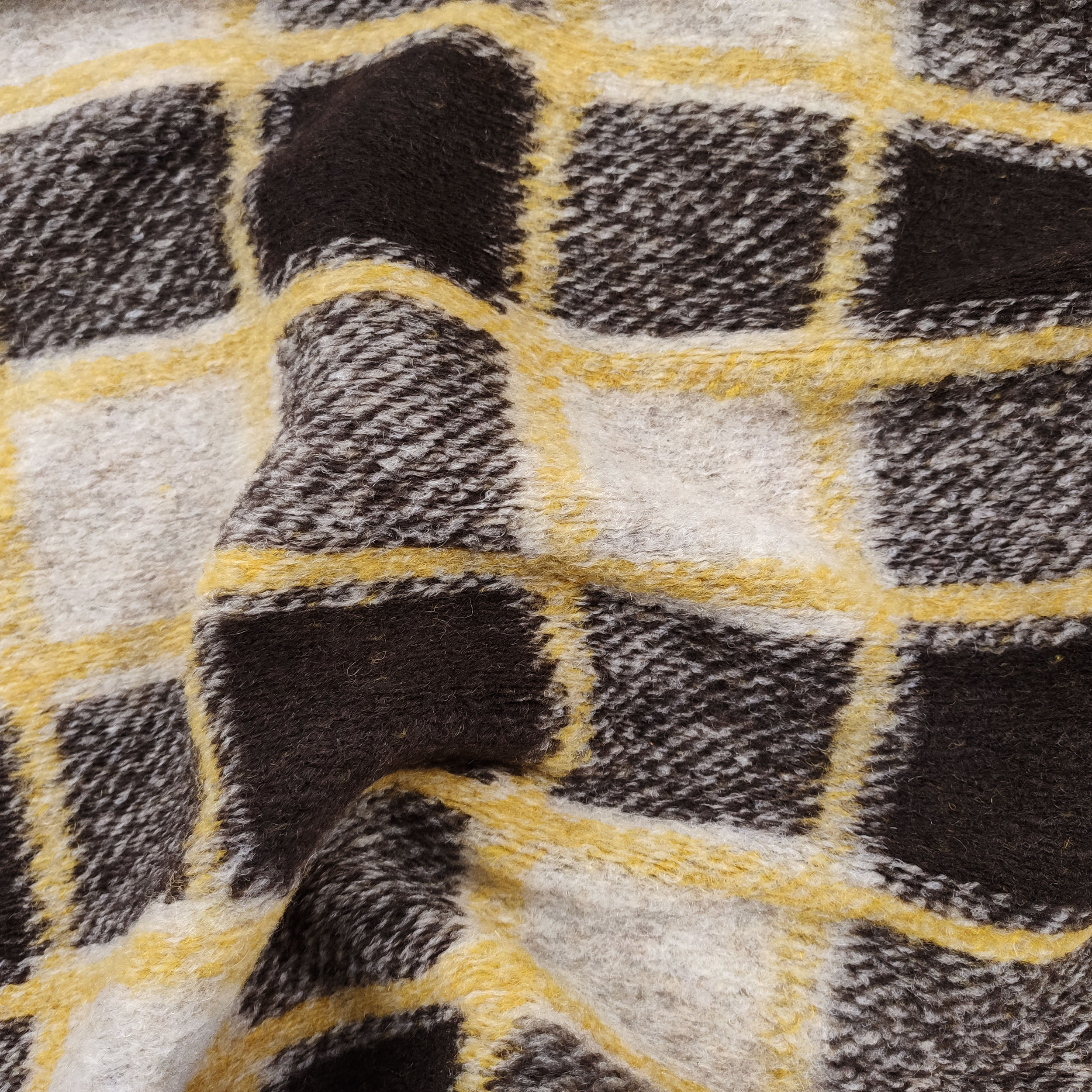 Cappotto Fantasia Quadri Toni Marrone