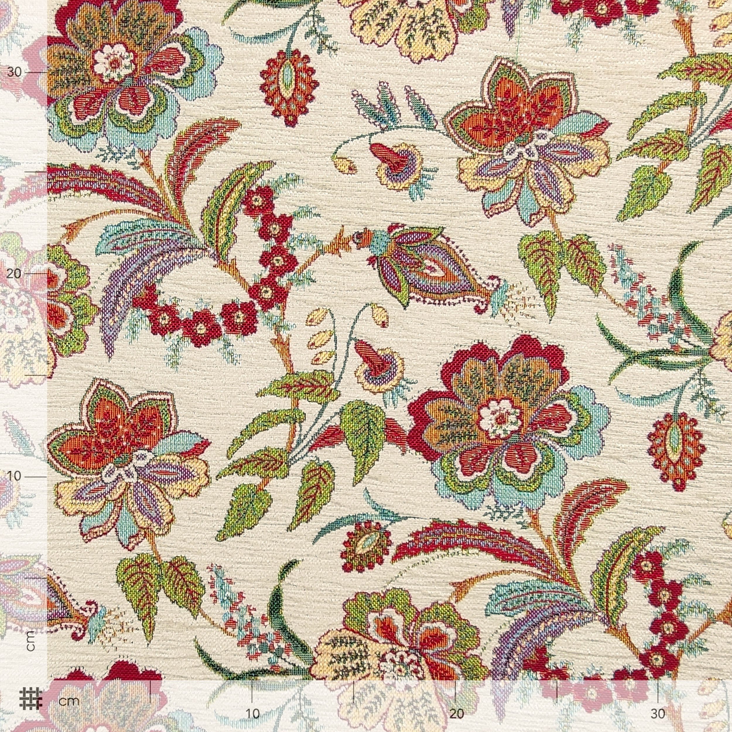 Tessuto Jacquard Floccato Fantasia Floreale