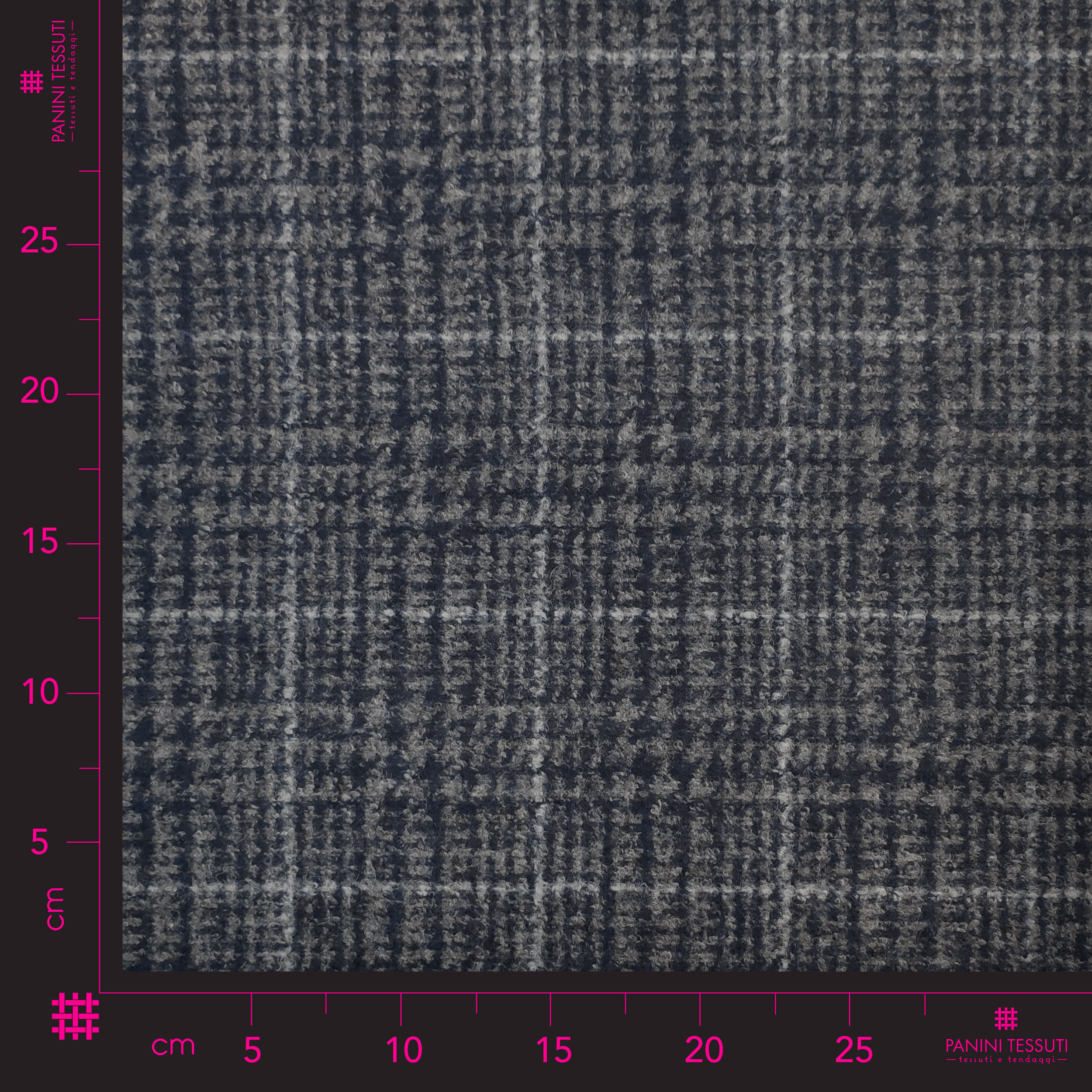 Neoprene Misto Lana Blu Double Principe di Galles Image
