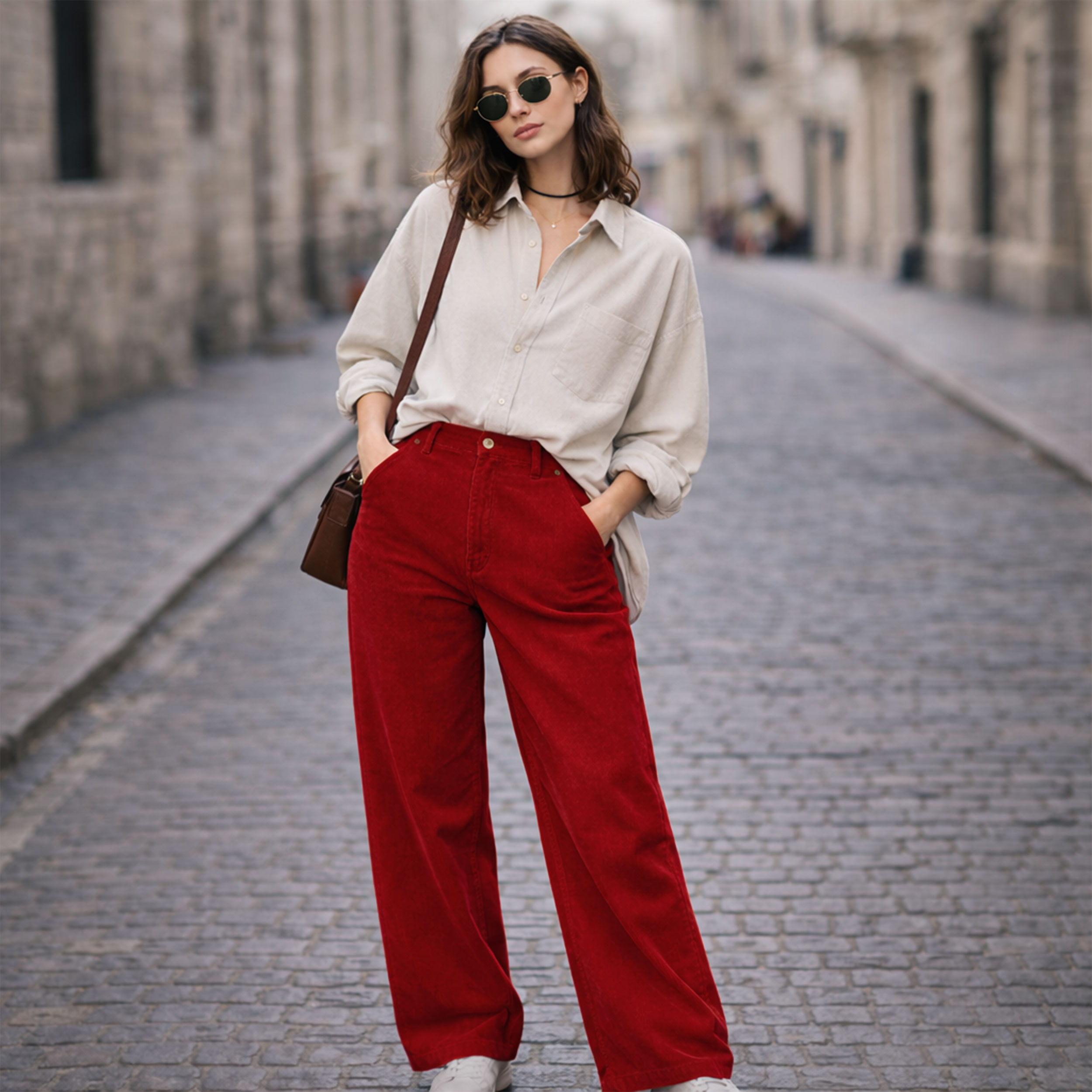 PANTALONI PANTI IN COTONE/VISCOSA STRETCH - VERDE SALVIA | Momonì