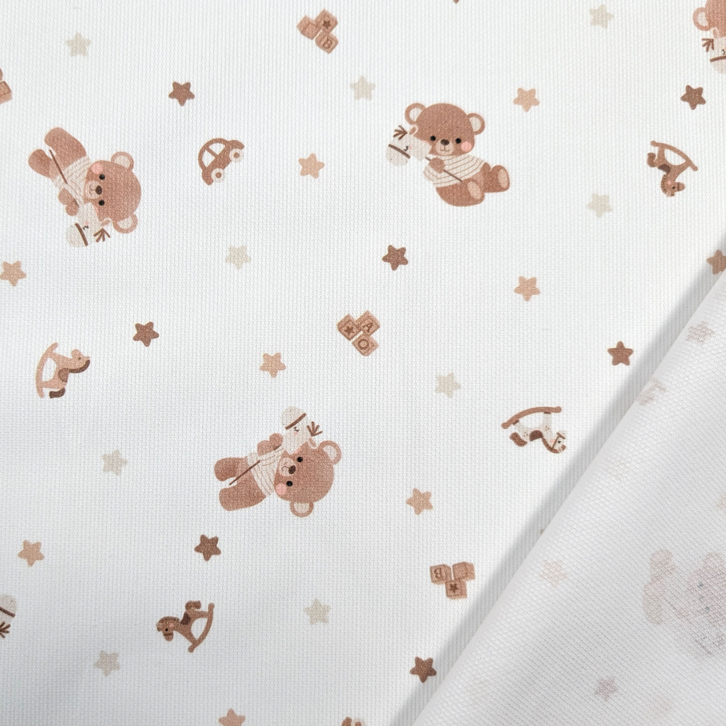 Cotone Piquet Baby Orsetti e Stelline Image