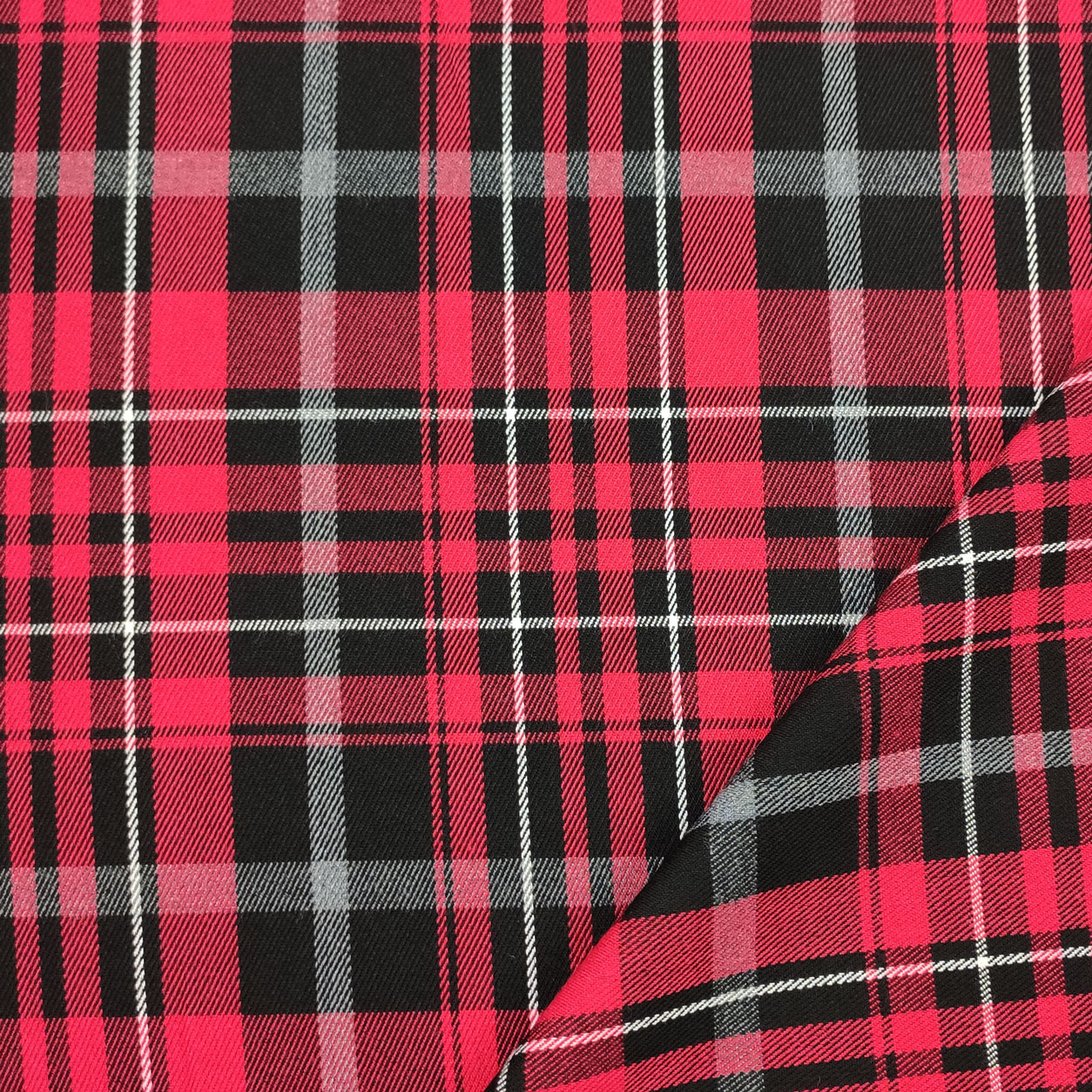 camicia in tartan rosso e nero