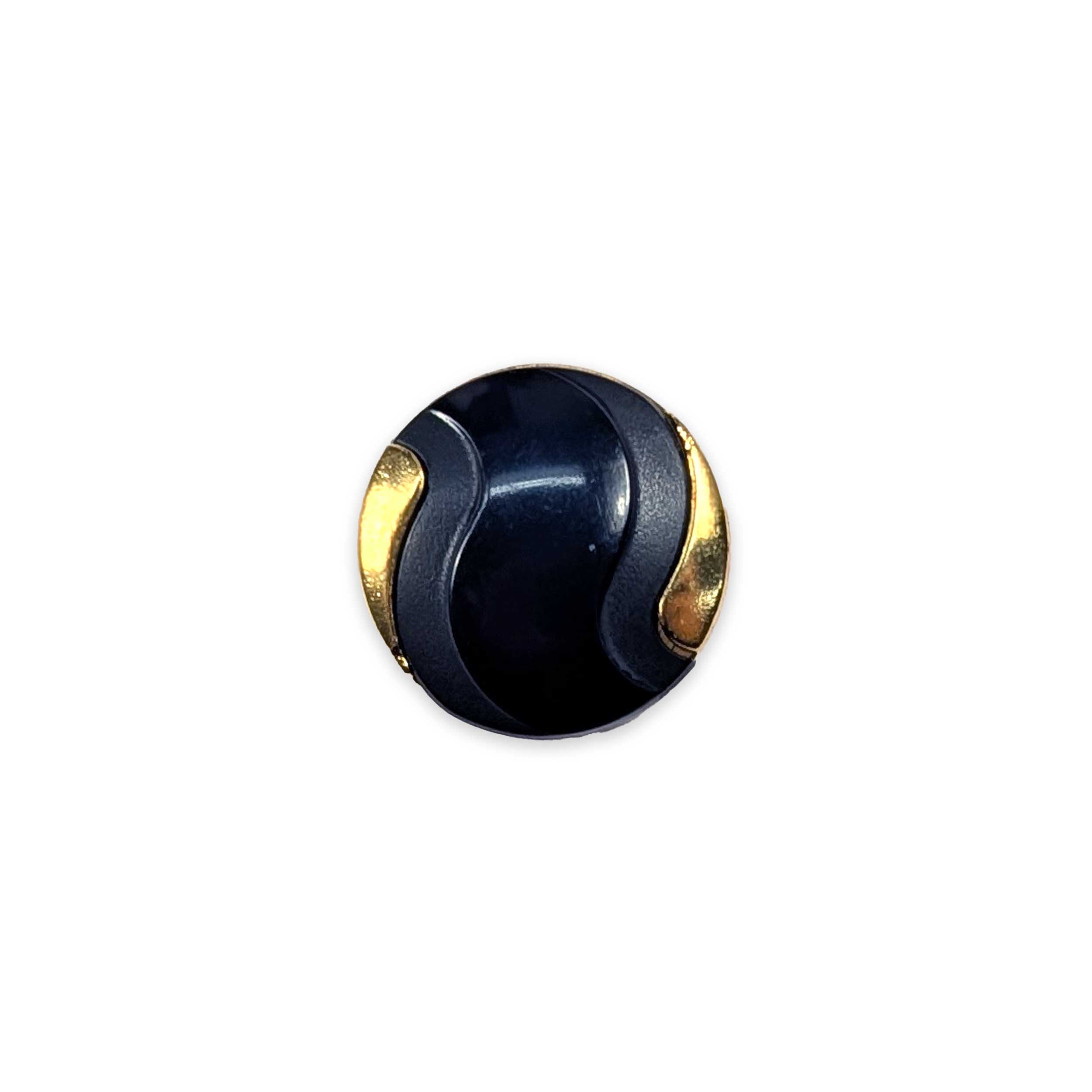 Bottone in Plastica Oro con Pietra Blu Image