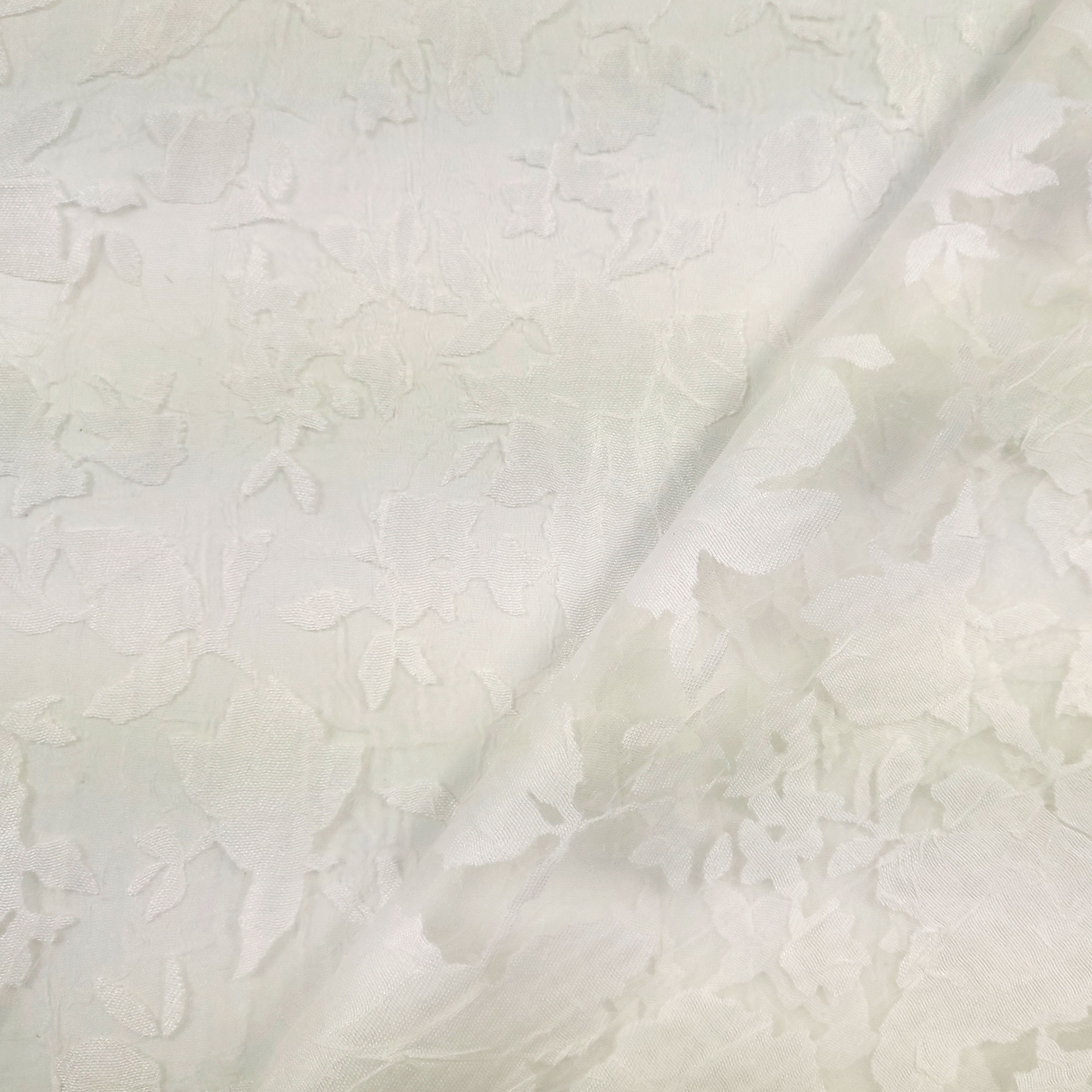Tessuto Devorè Moda Setato Bianco Image