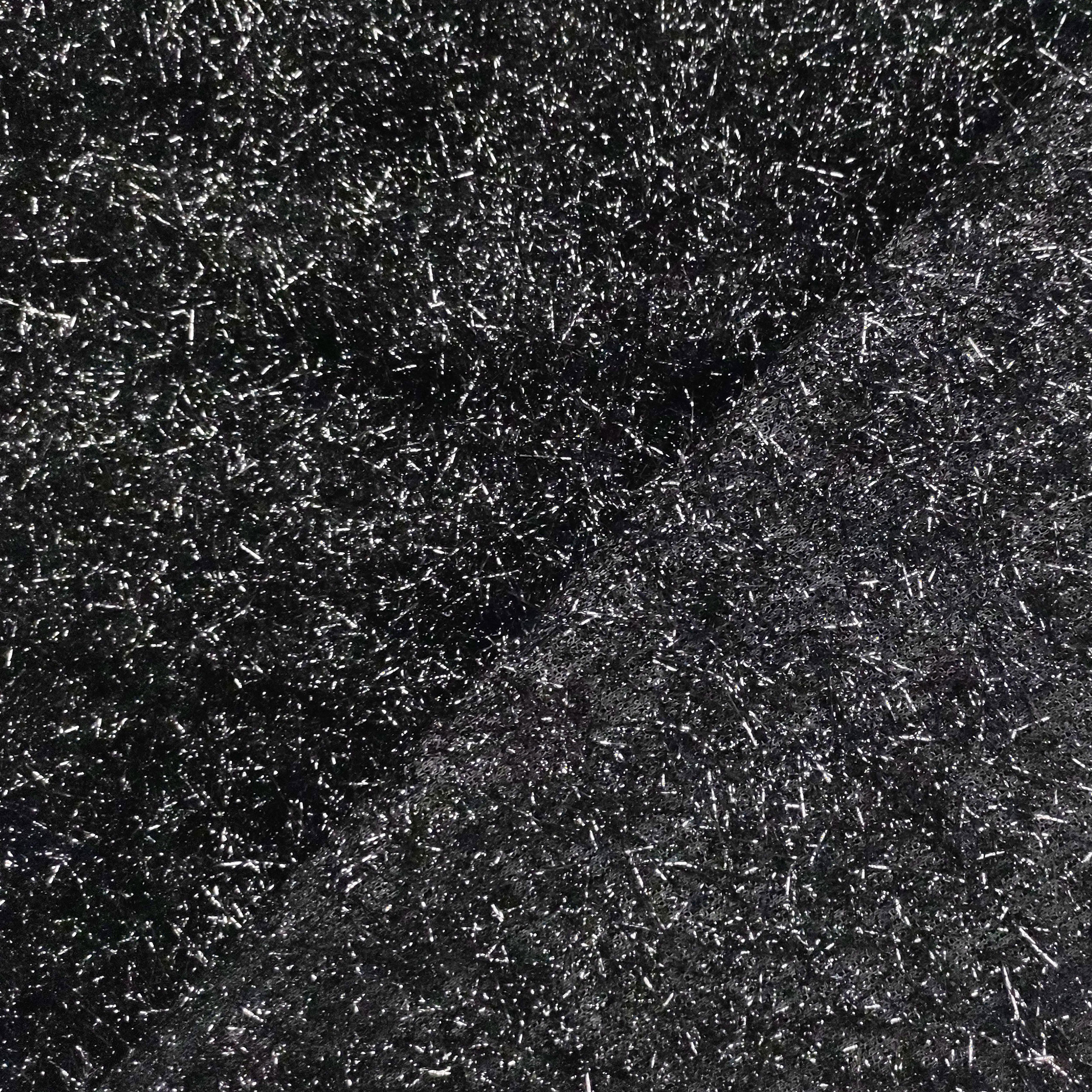 tessuto maglia piuma lurex nera