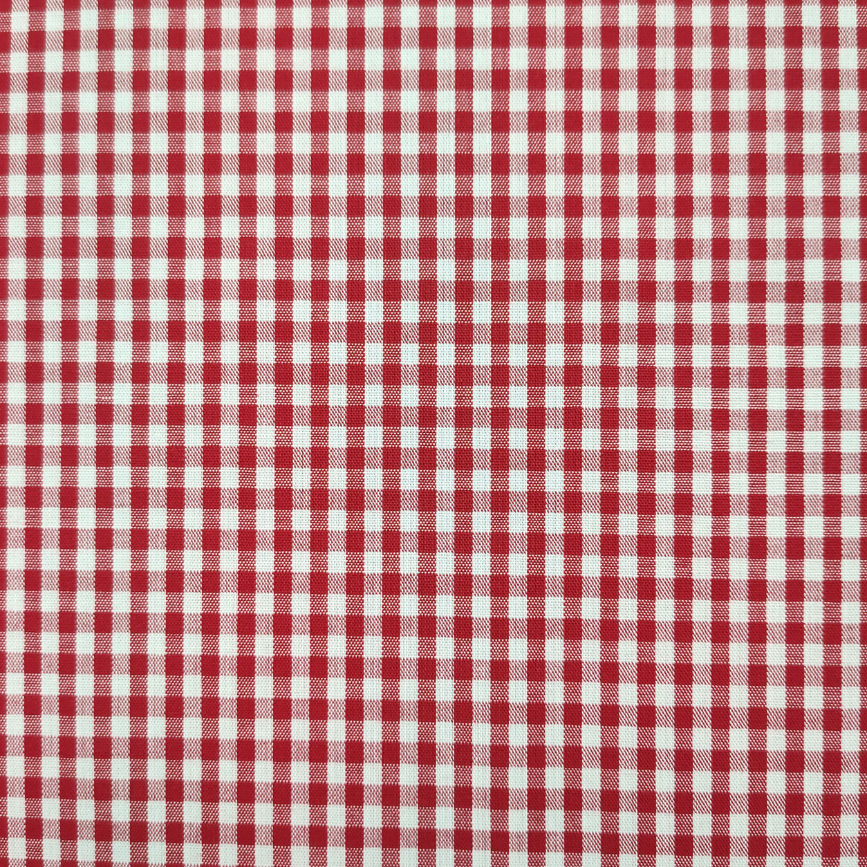 Tessuto in cotone quadretto tinto in filo rosso