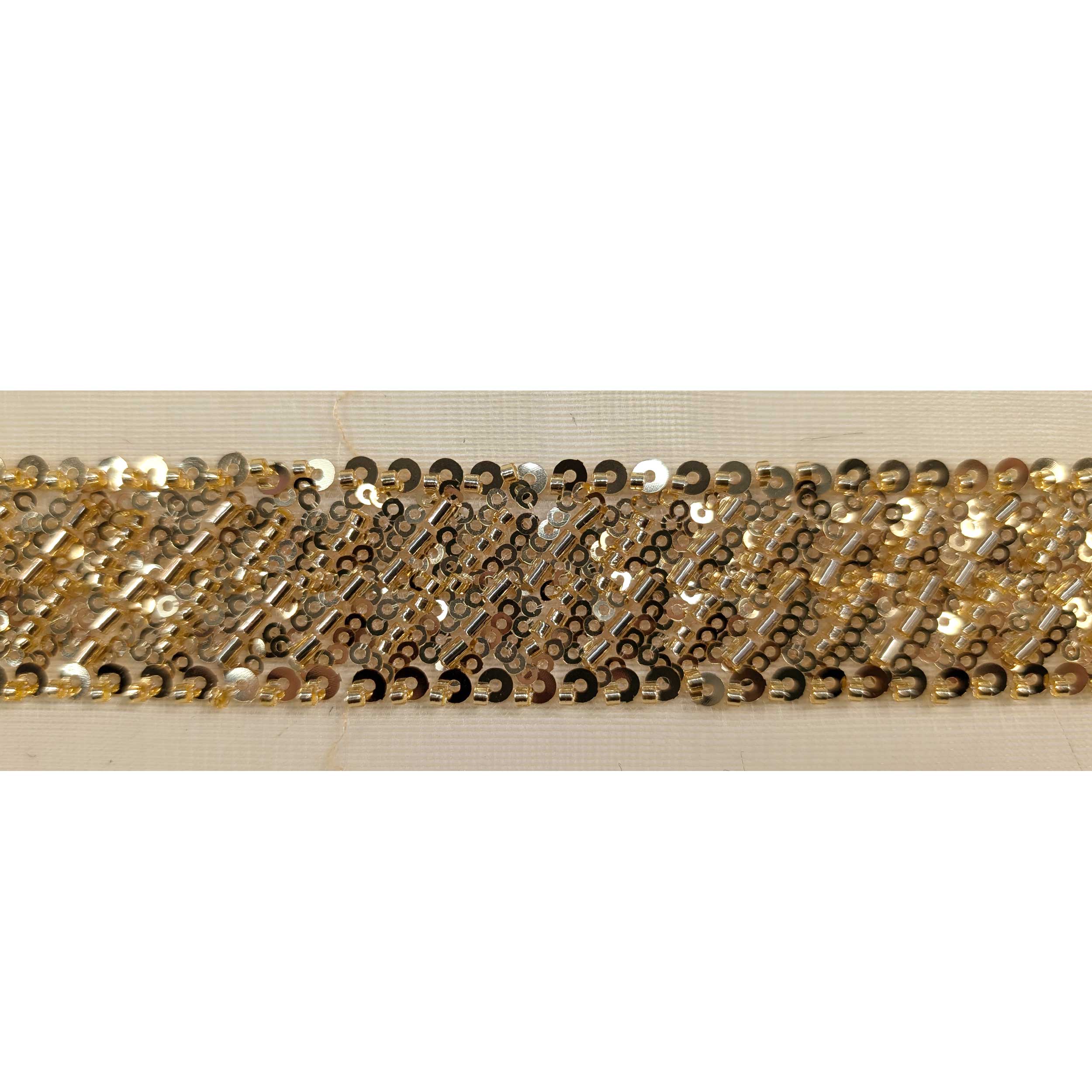 Passamaneria Paillettes su Tulle Oro Image