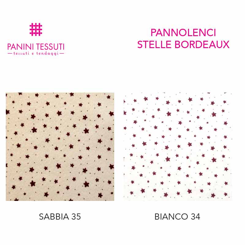 Pannolencio con stelle bordeaux