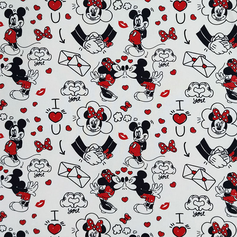 tessuto cotone mickey minnie