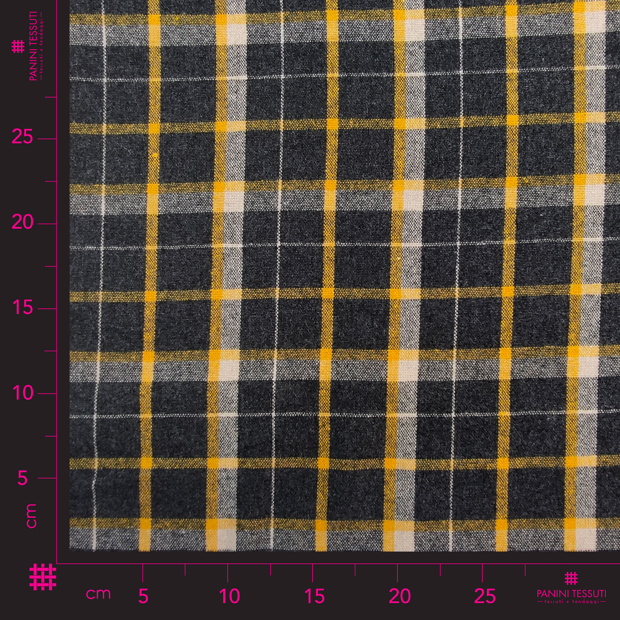 Scampolo Tartan Giallo Bianco Misto Lana