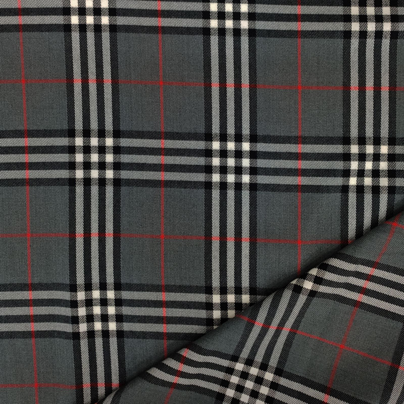 Tessuto Tartan Sfondo Grigio Quadri Grandi