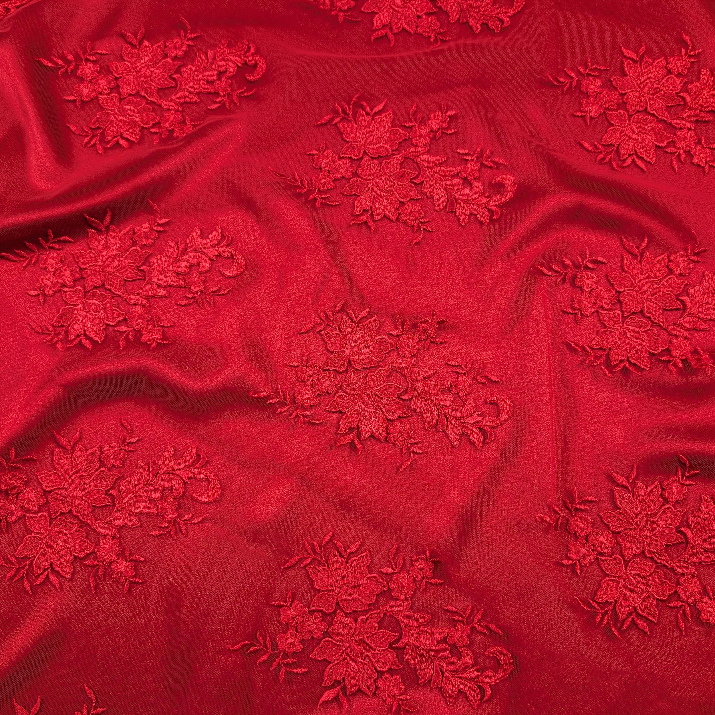 Pizzo Alta Moda Doppio Bordo Rosso Image