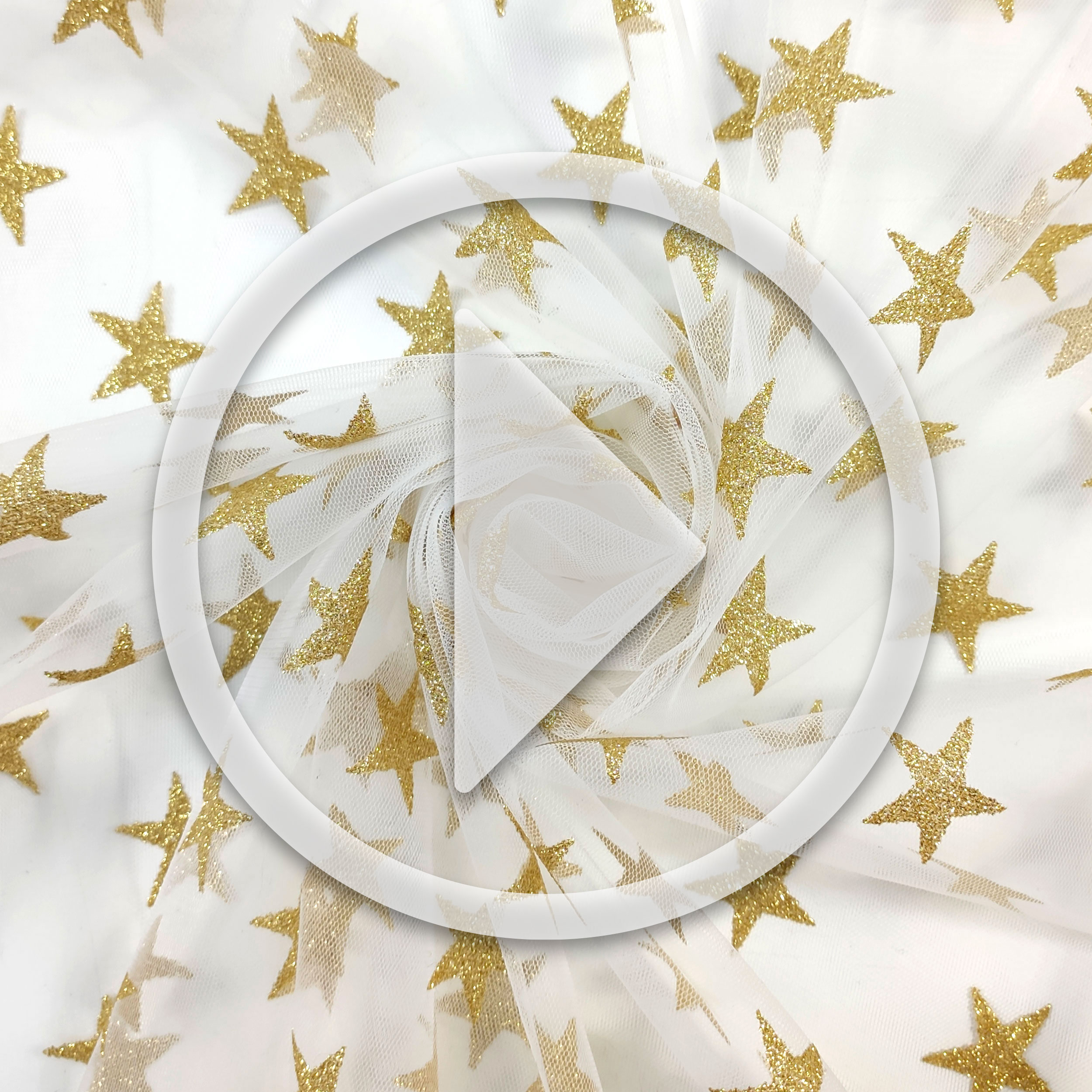 Tulle Stelle Lurex in Oro   Image