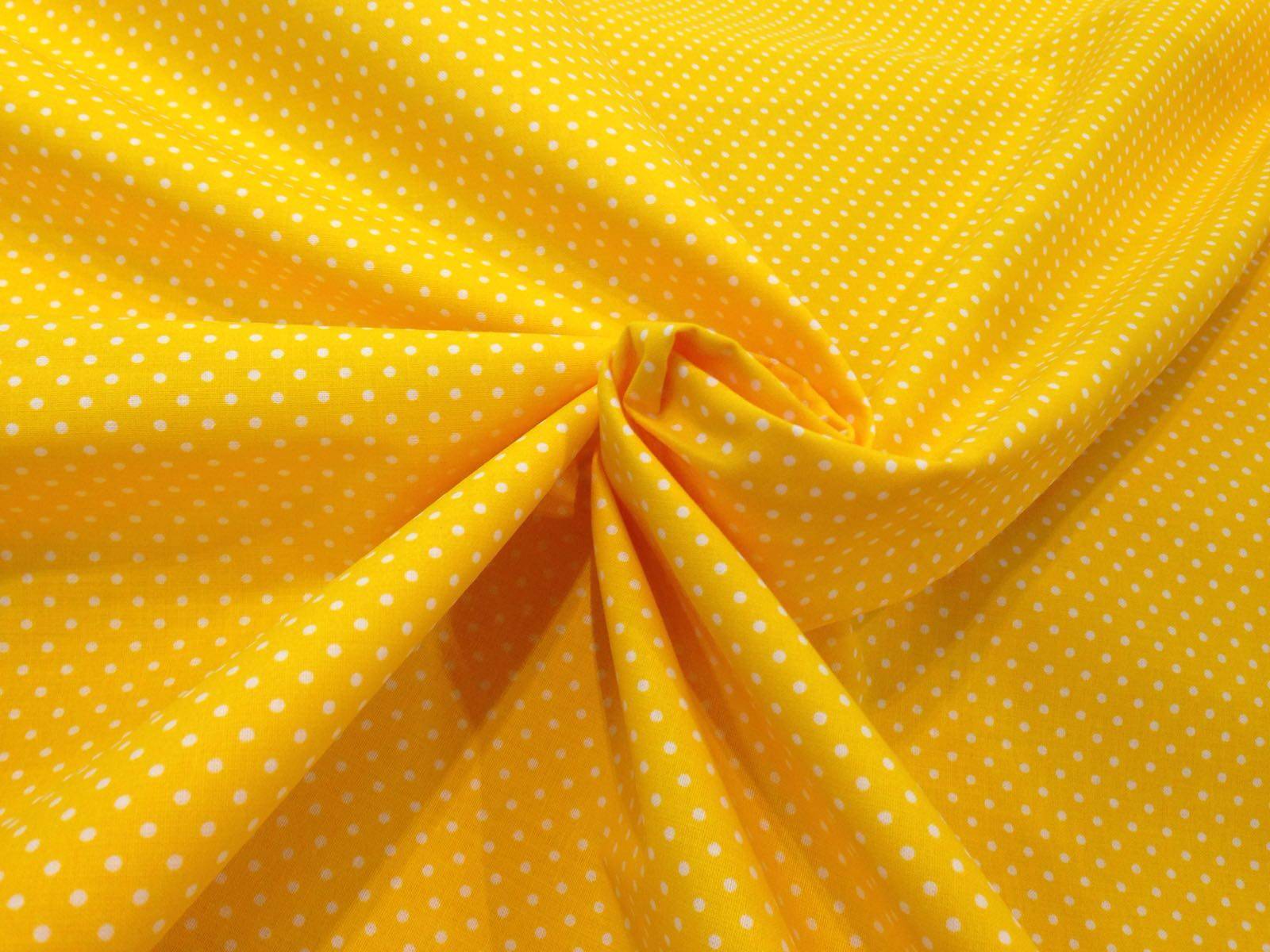 Tessuto cotone giallo a pois 4