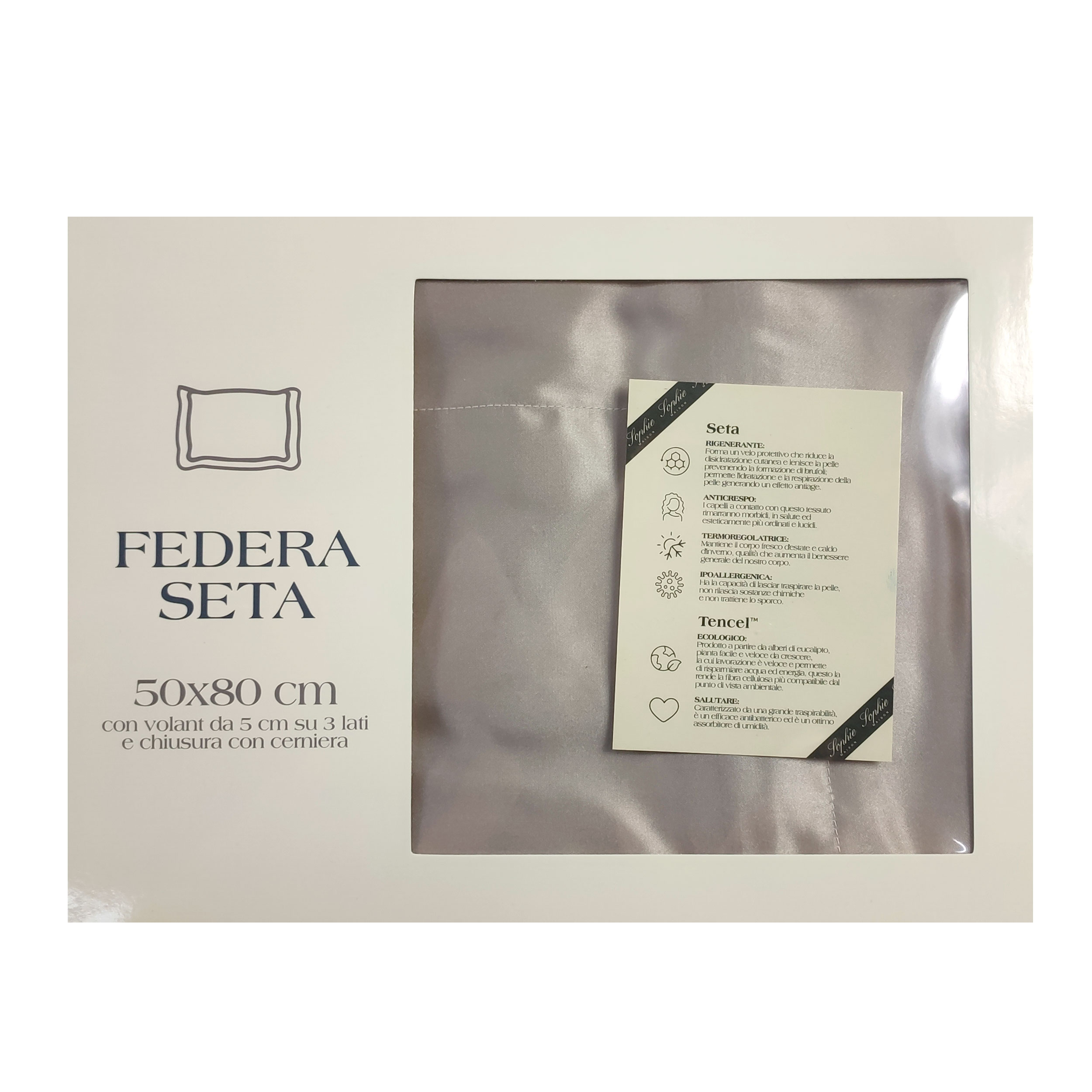Federa Seta Tortora 50x80 cm Image