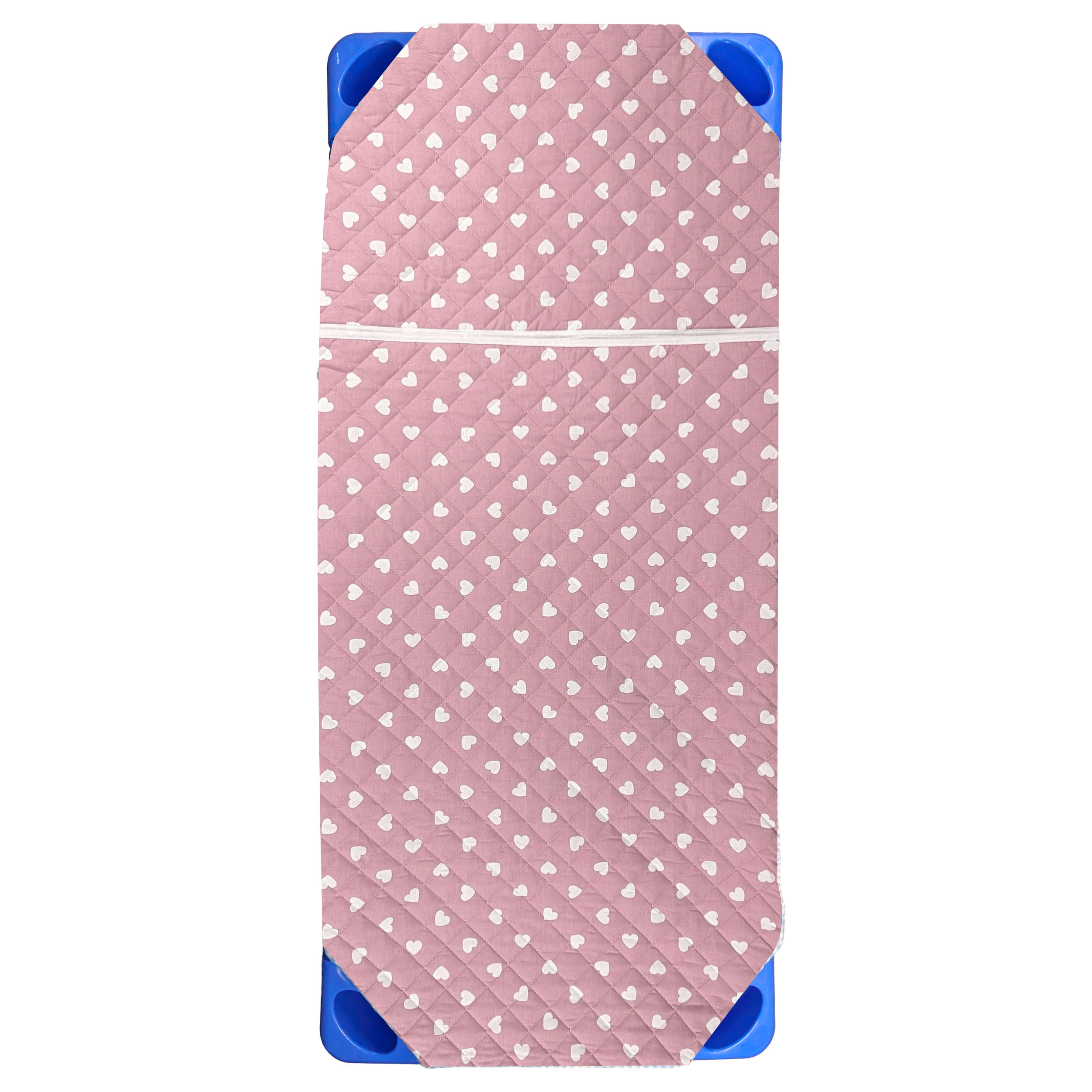 Sacco Nanna Sagomato per Brandine Cuori Bianchi con Sfondo Rosa Antico Image