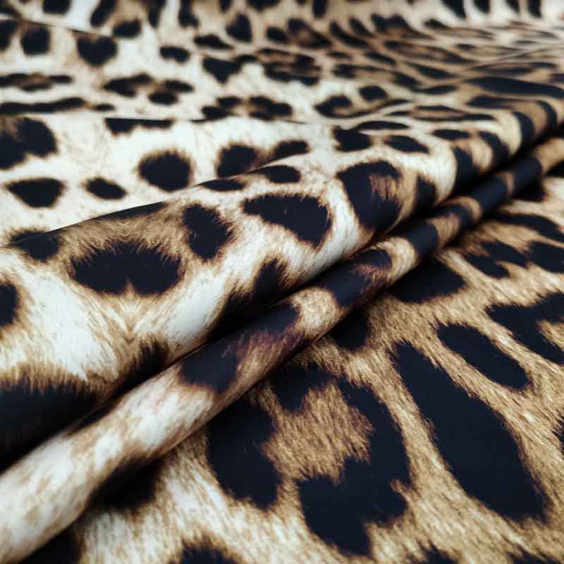 Tessuto Misto Seta Leopardato