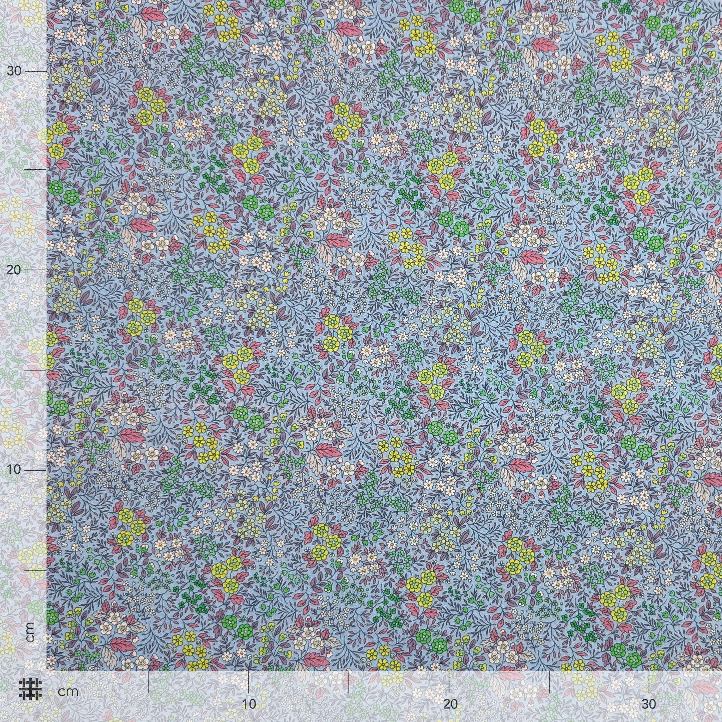 Cotone Percalle Fiorellini Gialli e Verdi Image