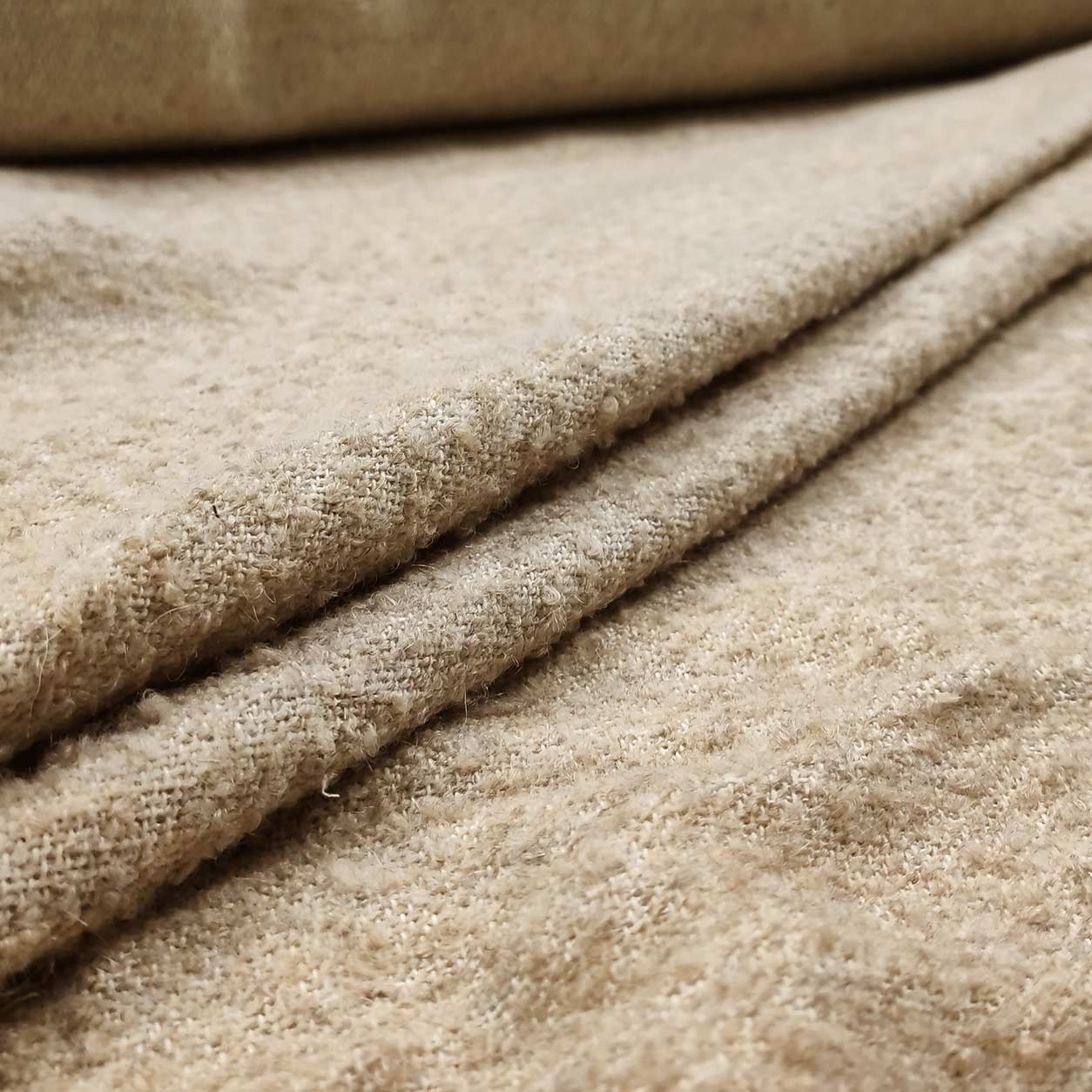 Tessuto Beige Melange Floccato