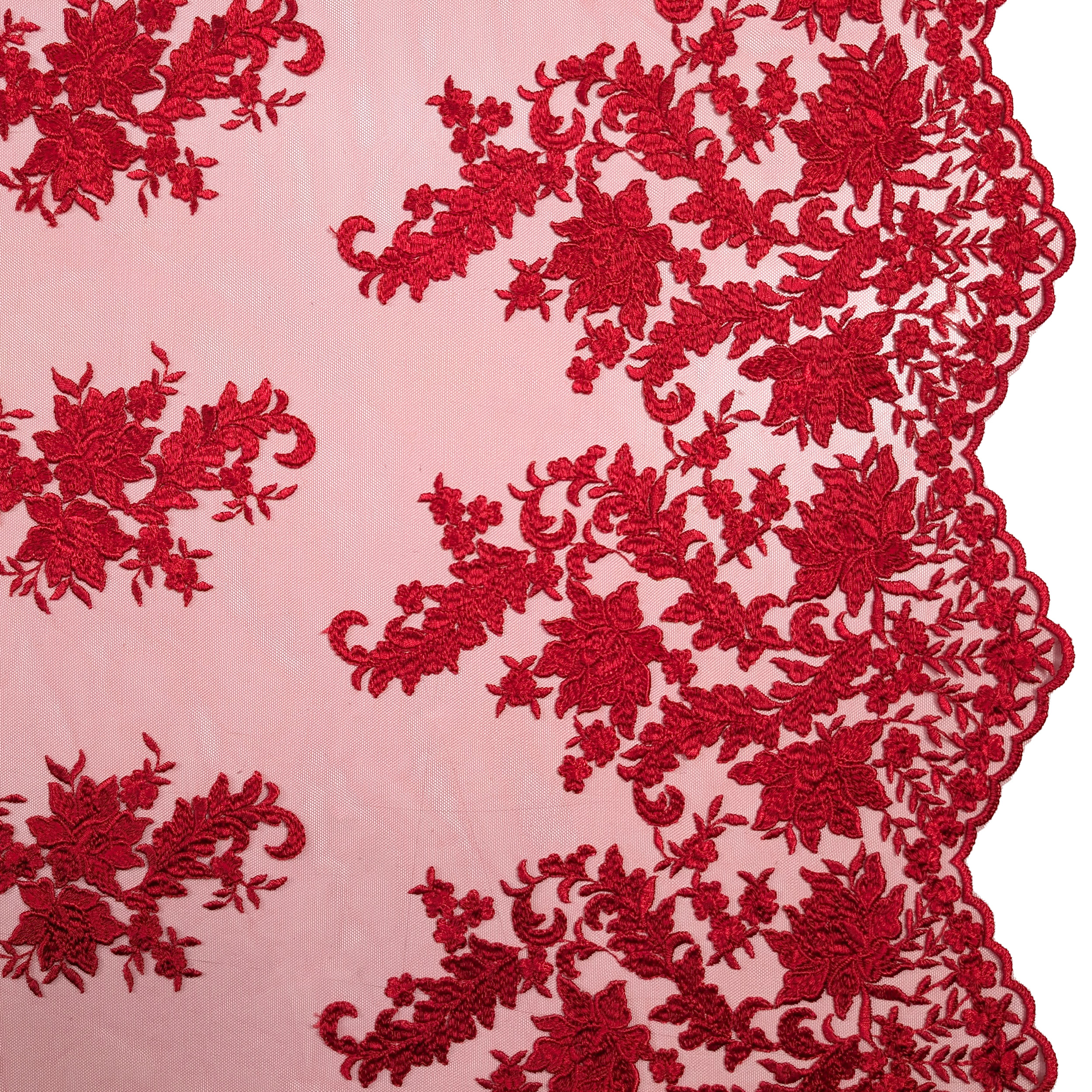 Pizzo Alta Moda Doppio Bordo Rosso Image