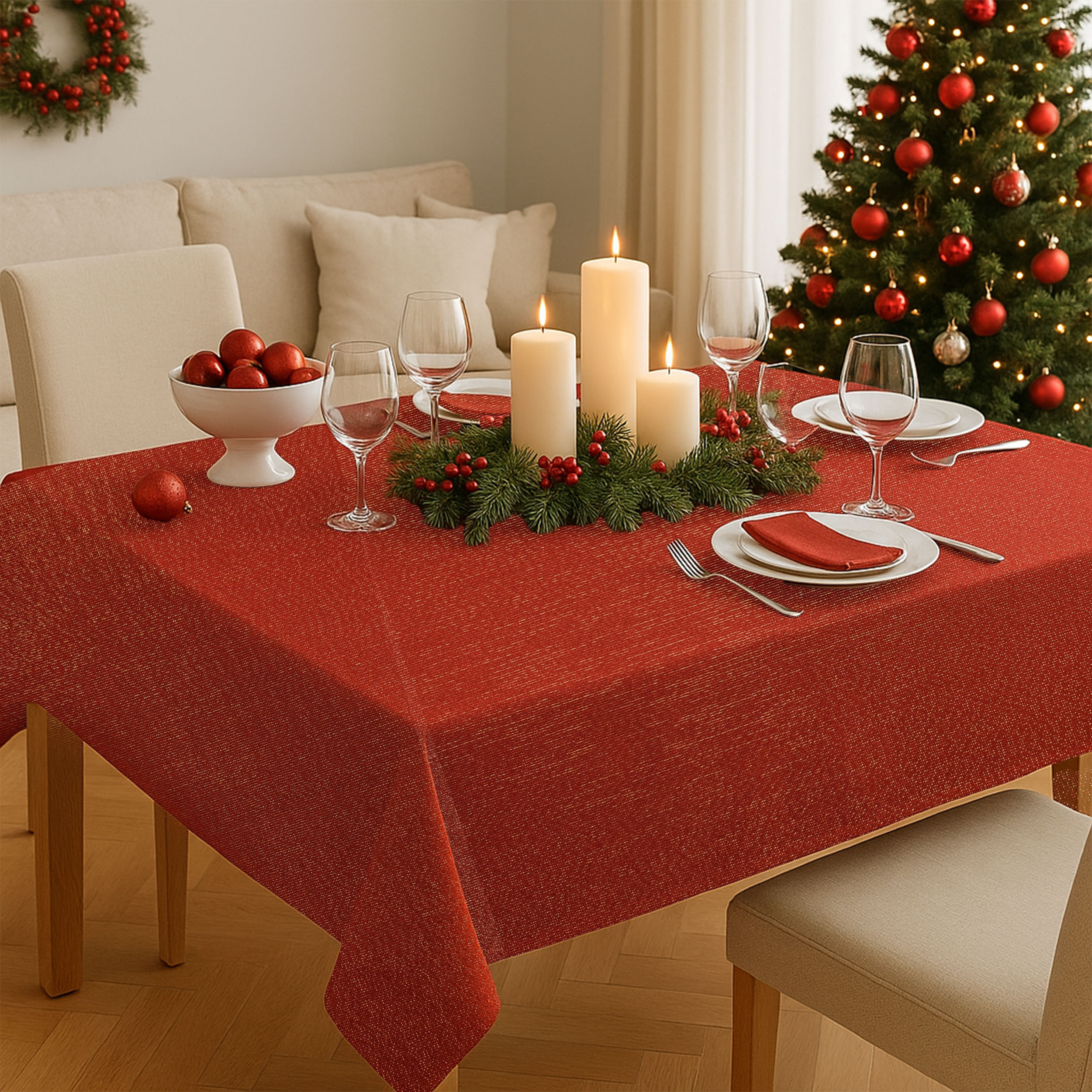 Panama Arredamento Lurex Rosso Image