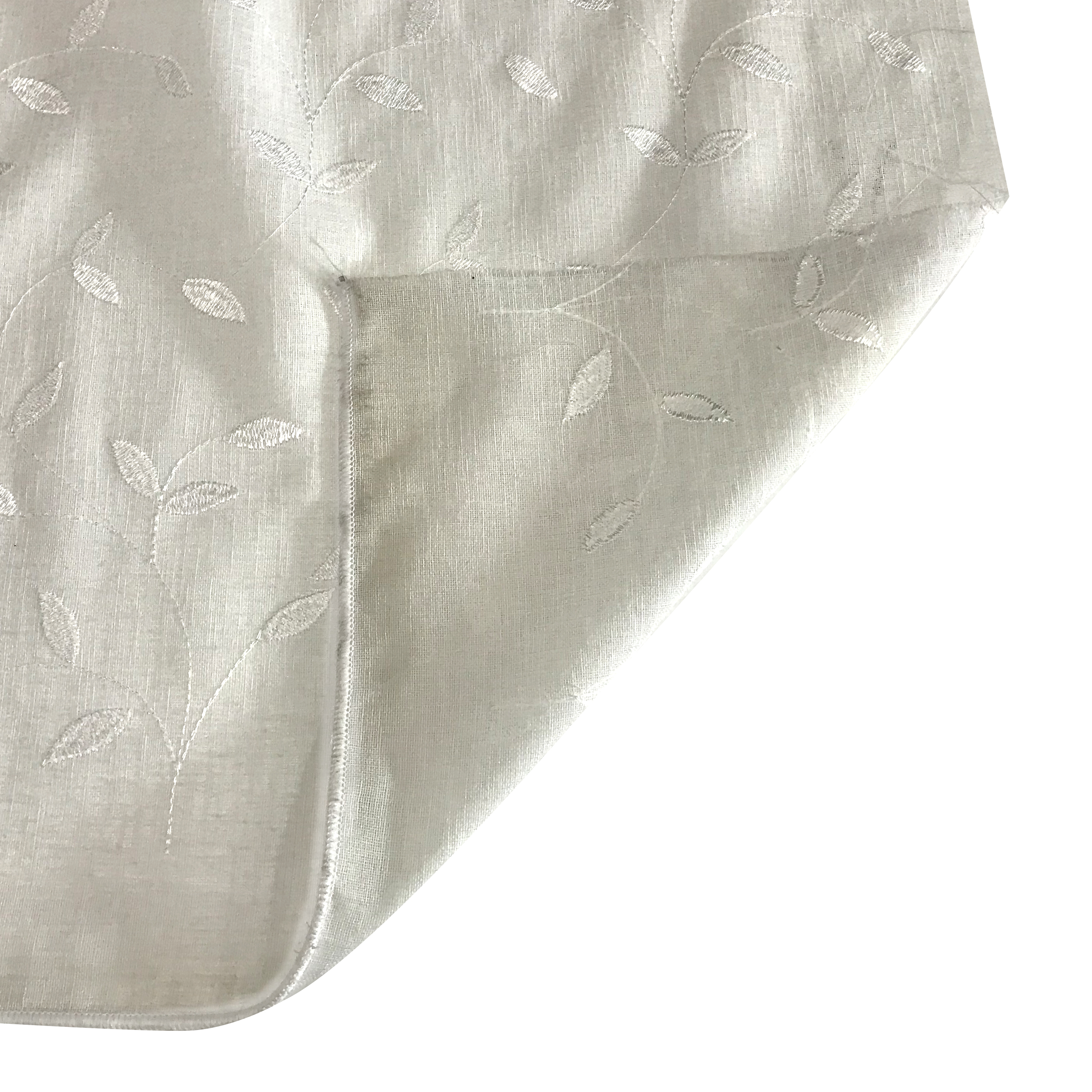 Tessuto Tenda Foglie Eleganti - Bianco