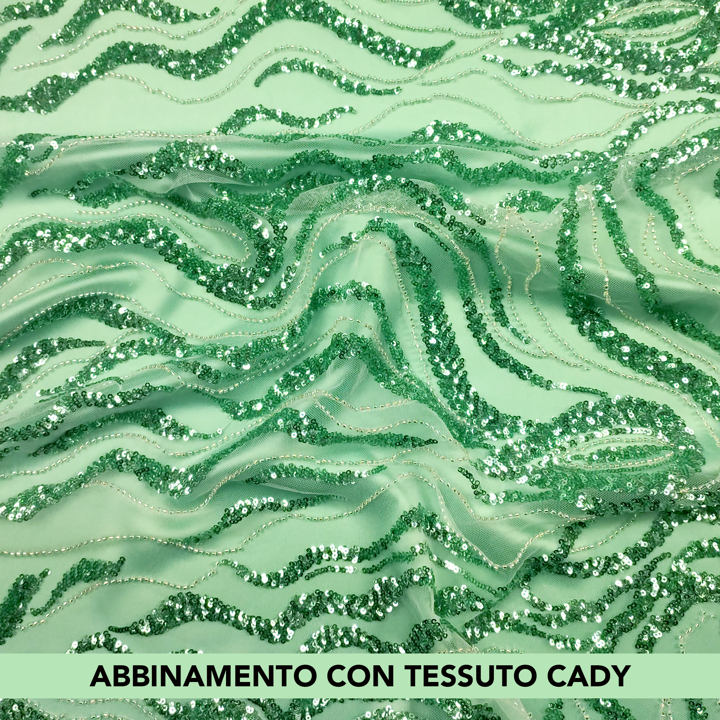 pizzo verde lurex con cady abbinato