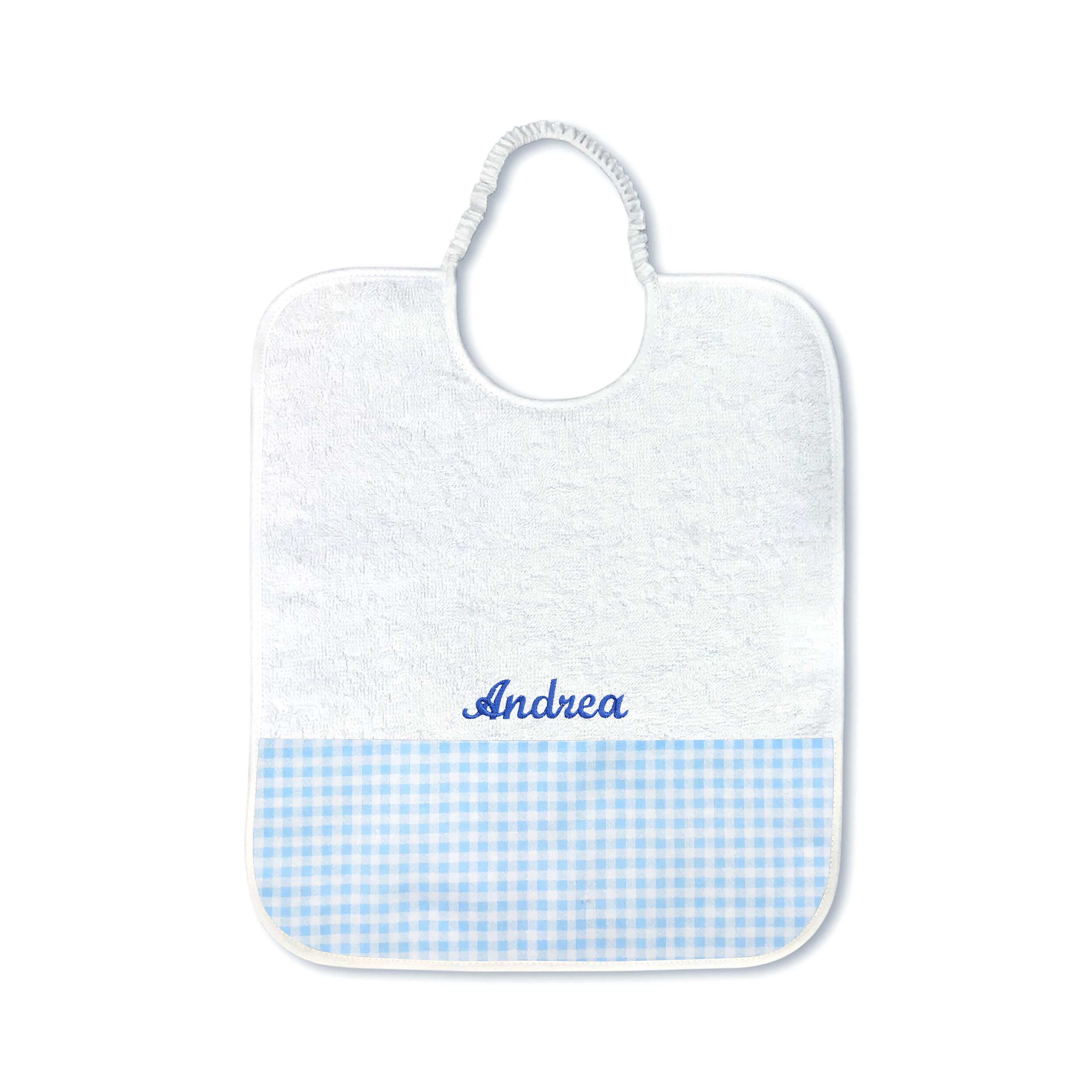 Bavaglino Quadretti Azzurro