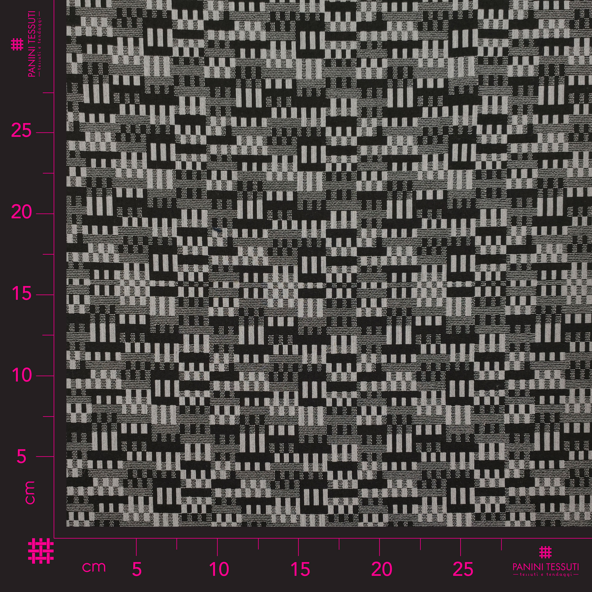 Scampolo Misto Cotone Geometria Grigio e Nero