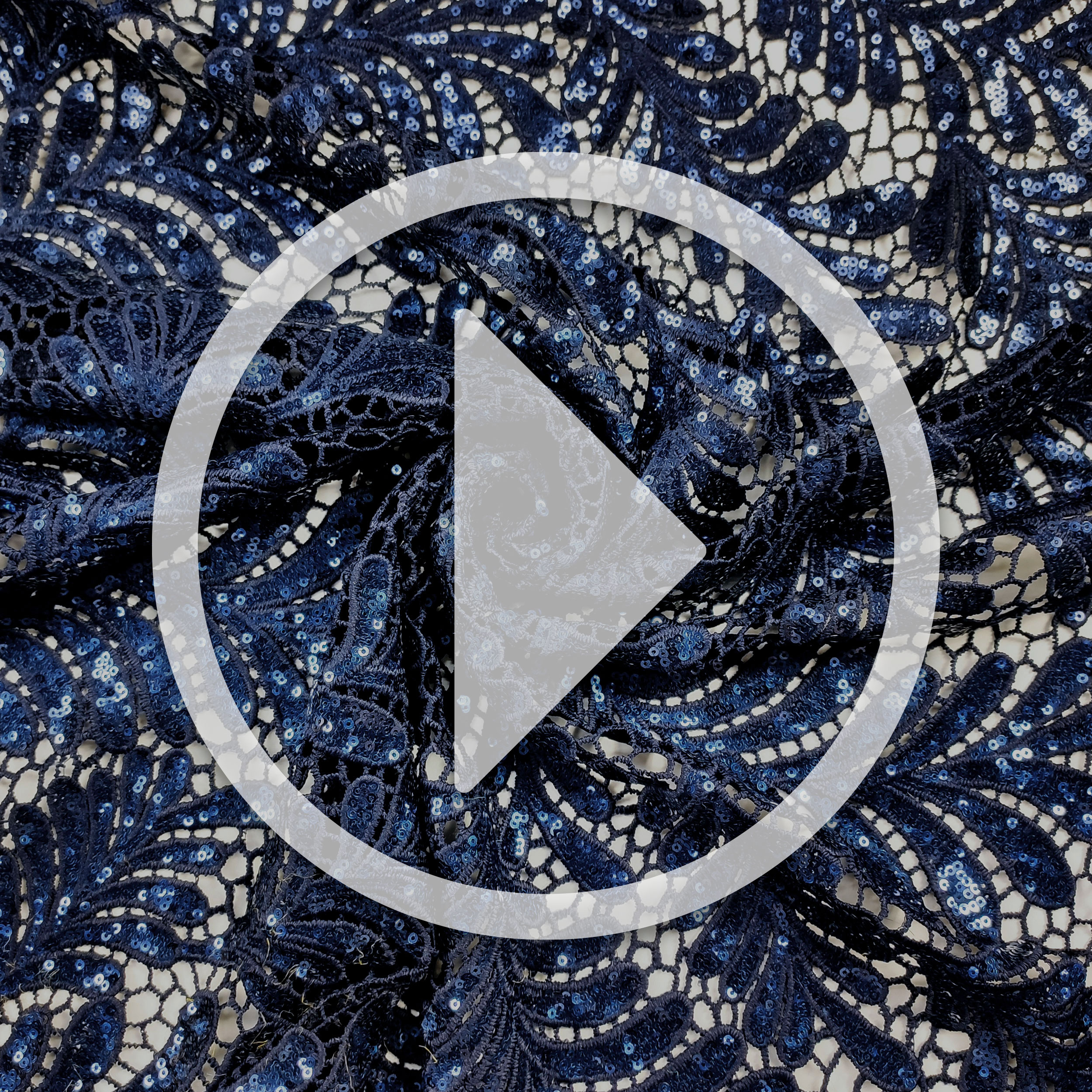 Macramè Doppio Smerlo Paillettes Blu Image