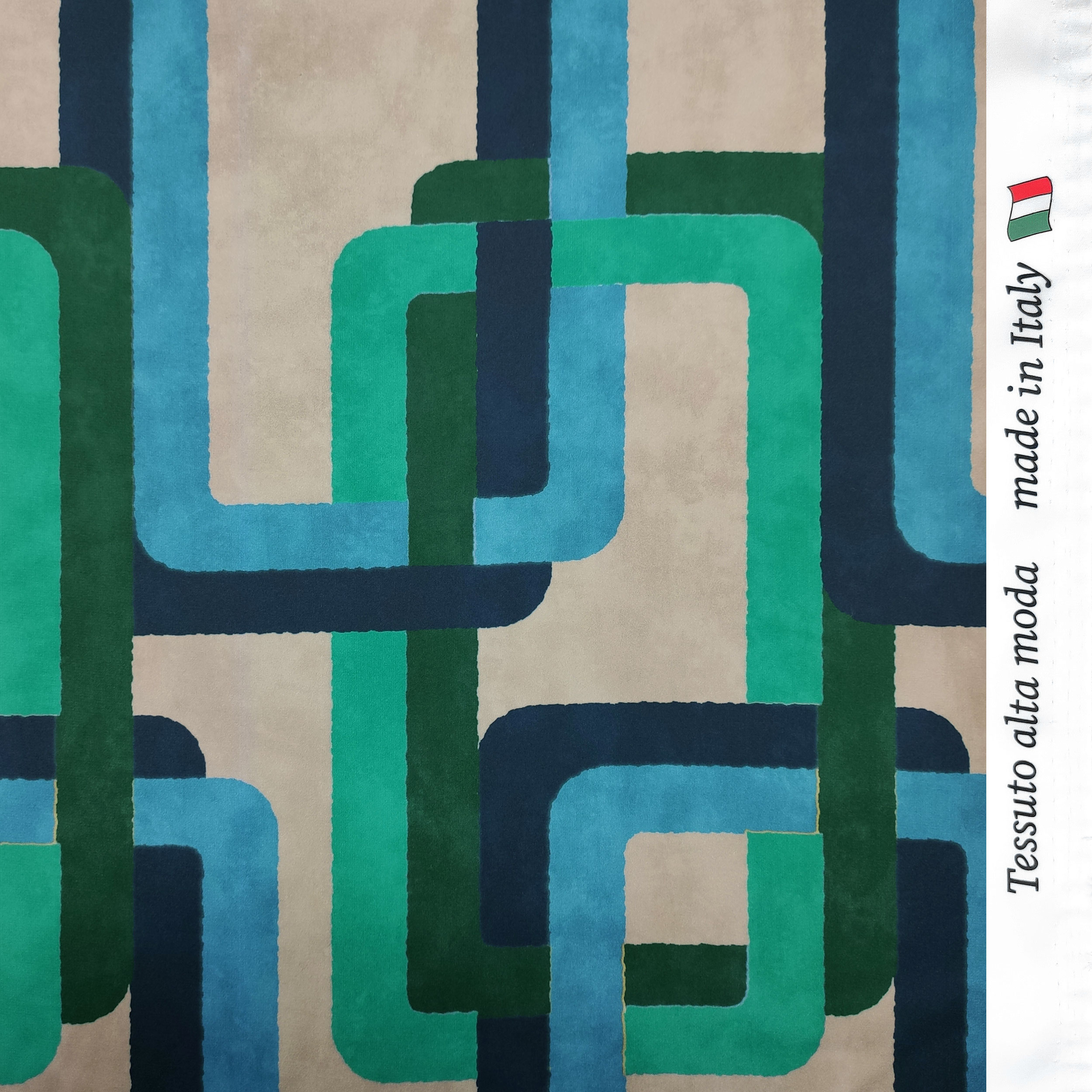 Rasetto Alta Moda Geometria Toni Verde e Blu