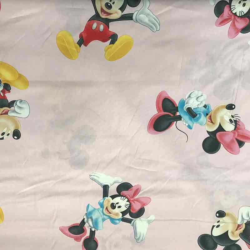 Tessuto Cotone Disney Topolino e Minnie Rosa