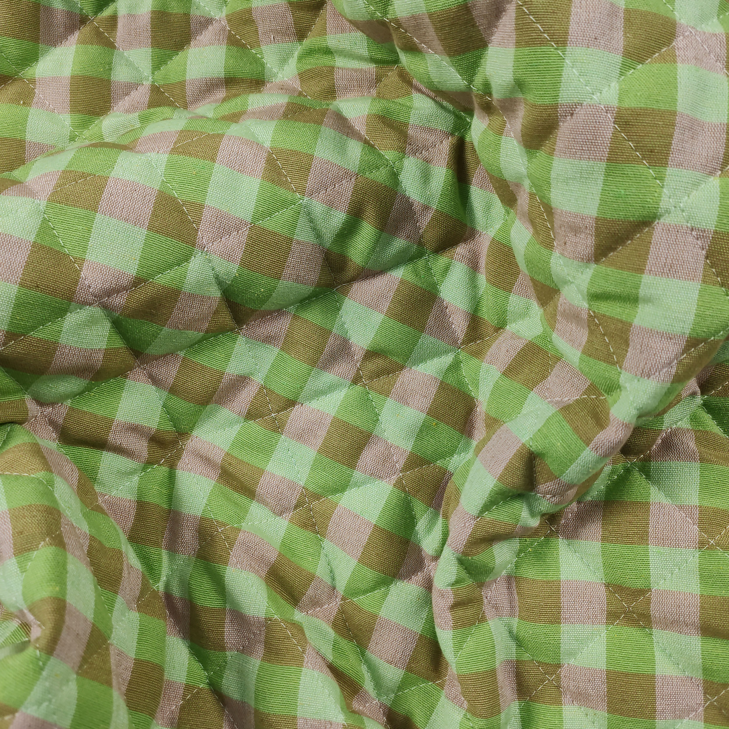 Tessuto Trapuntato Quadretti Verde e Cammello