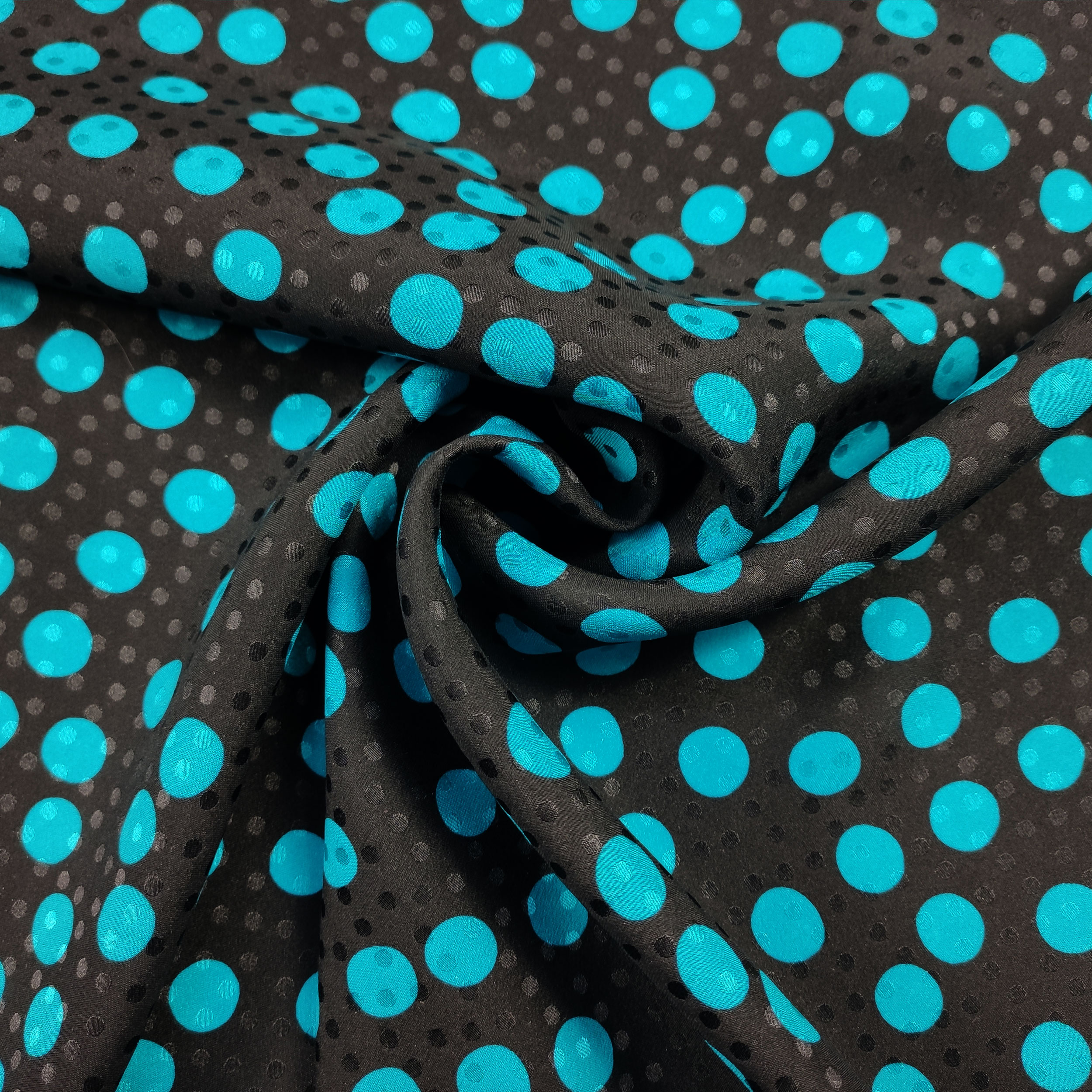 Jacquard Seta Pois Turchese