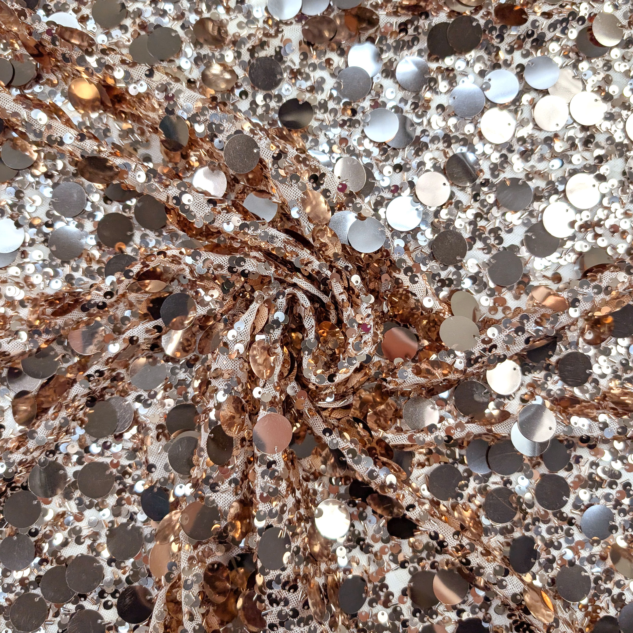 Tessuto Paillettes Grandi Cipria Image