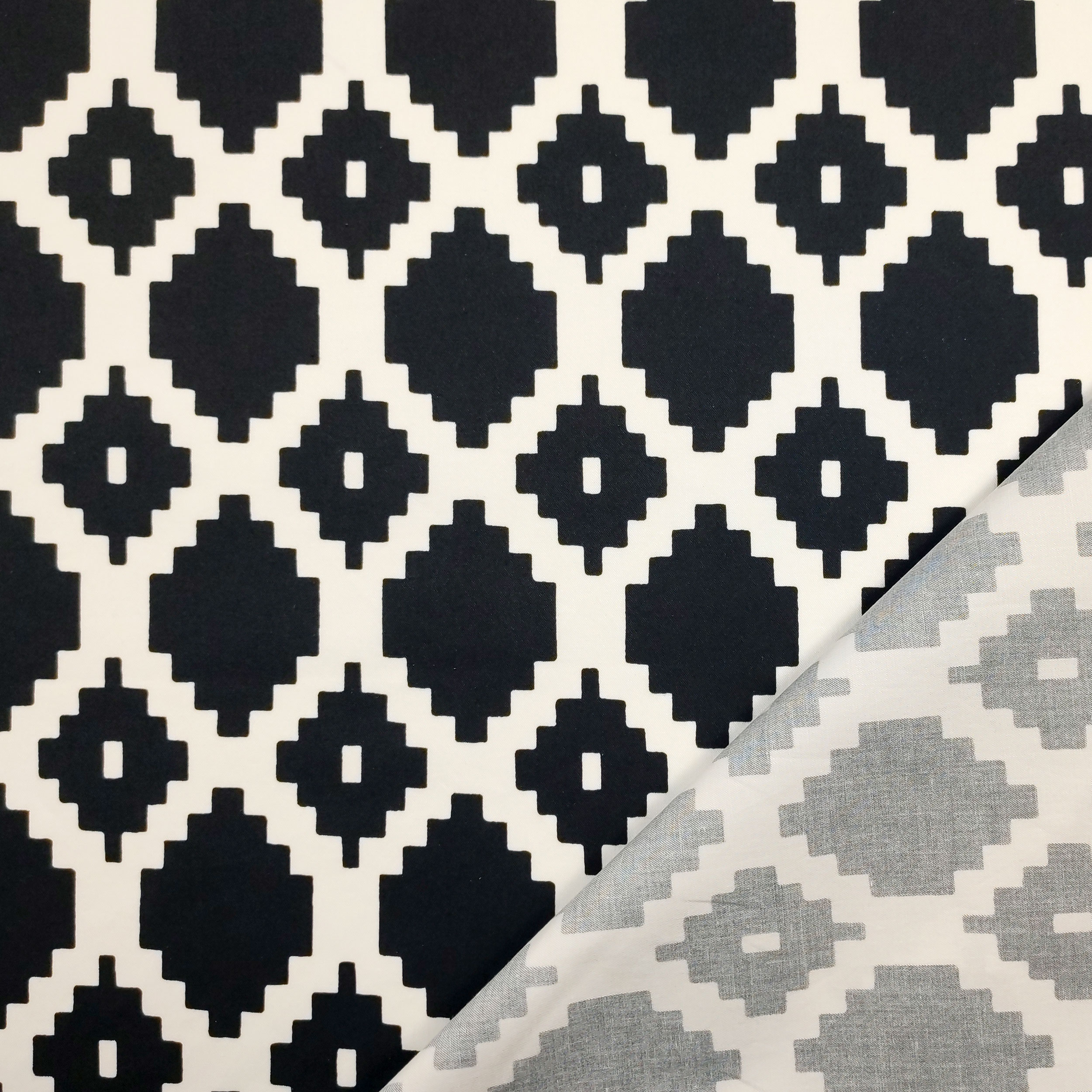 Cotone Elasticizzato Moda Bianco e Nero