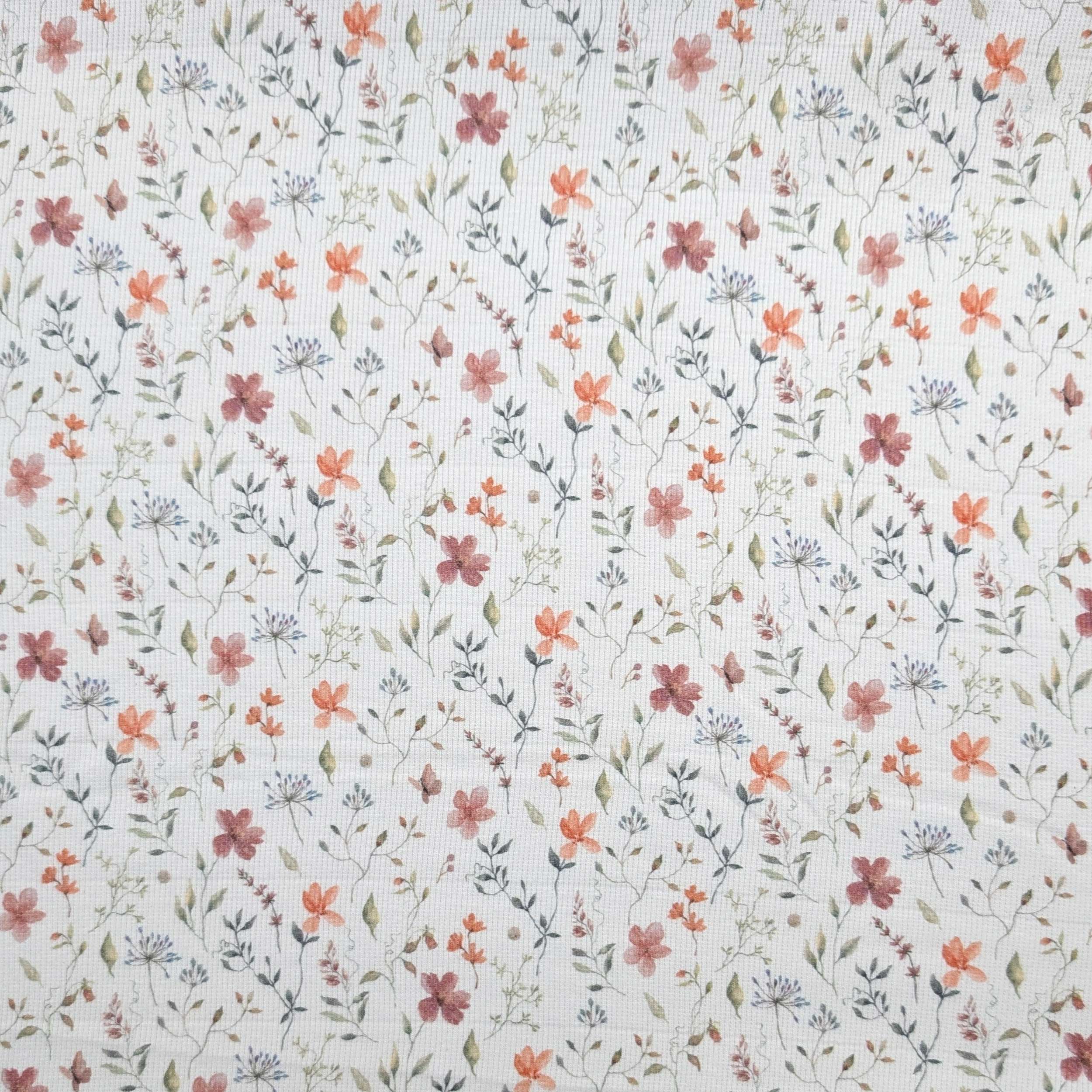 Jersey Costina Bianco Fiori Delicati Image