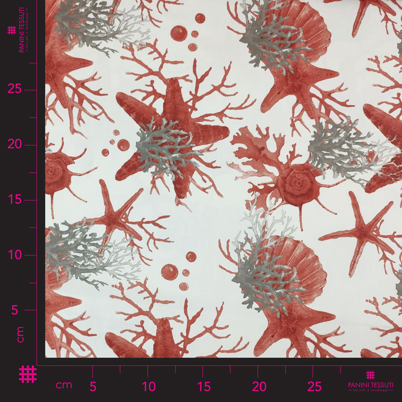 Tessuto-Panama-Coralli-Stelle-Marine-Rosse